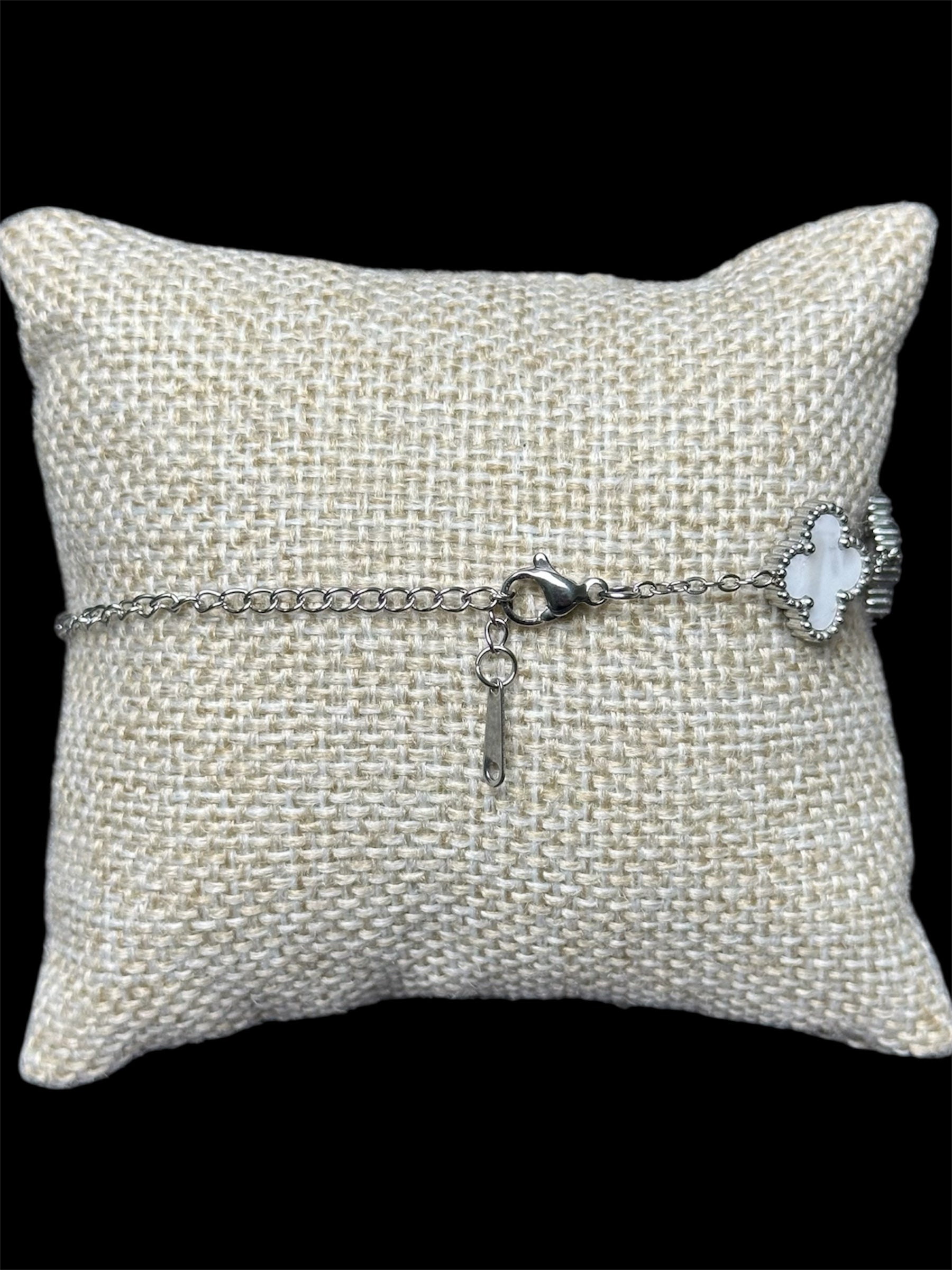Pulsera VC Blanca Plata Acero Inoxidable