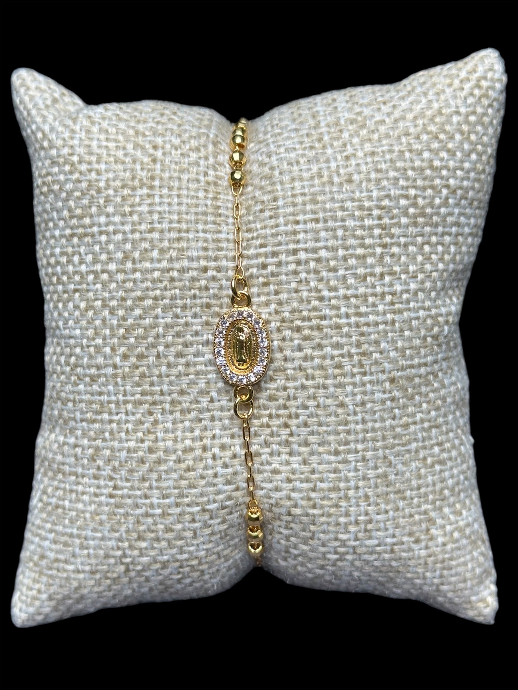 Pulsera Rosario Oro Laminado 18 K
