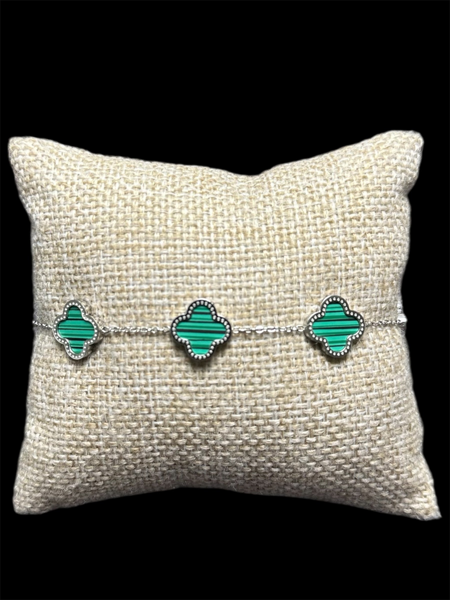 Pulsera VC Plata Verde Inoxidable