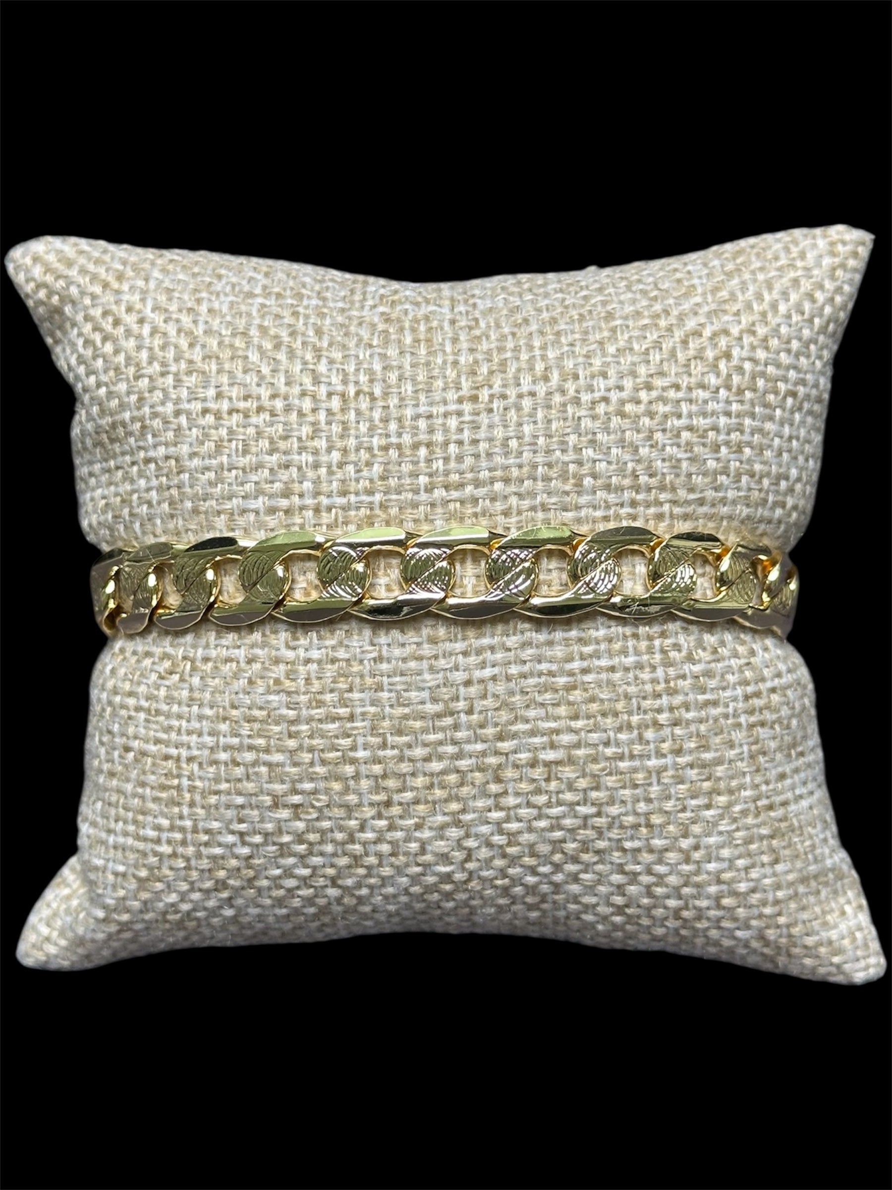 Pulsera Barbada 9 mm Oro Laminado 18 K