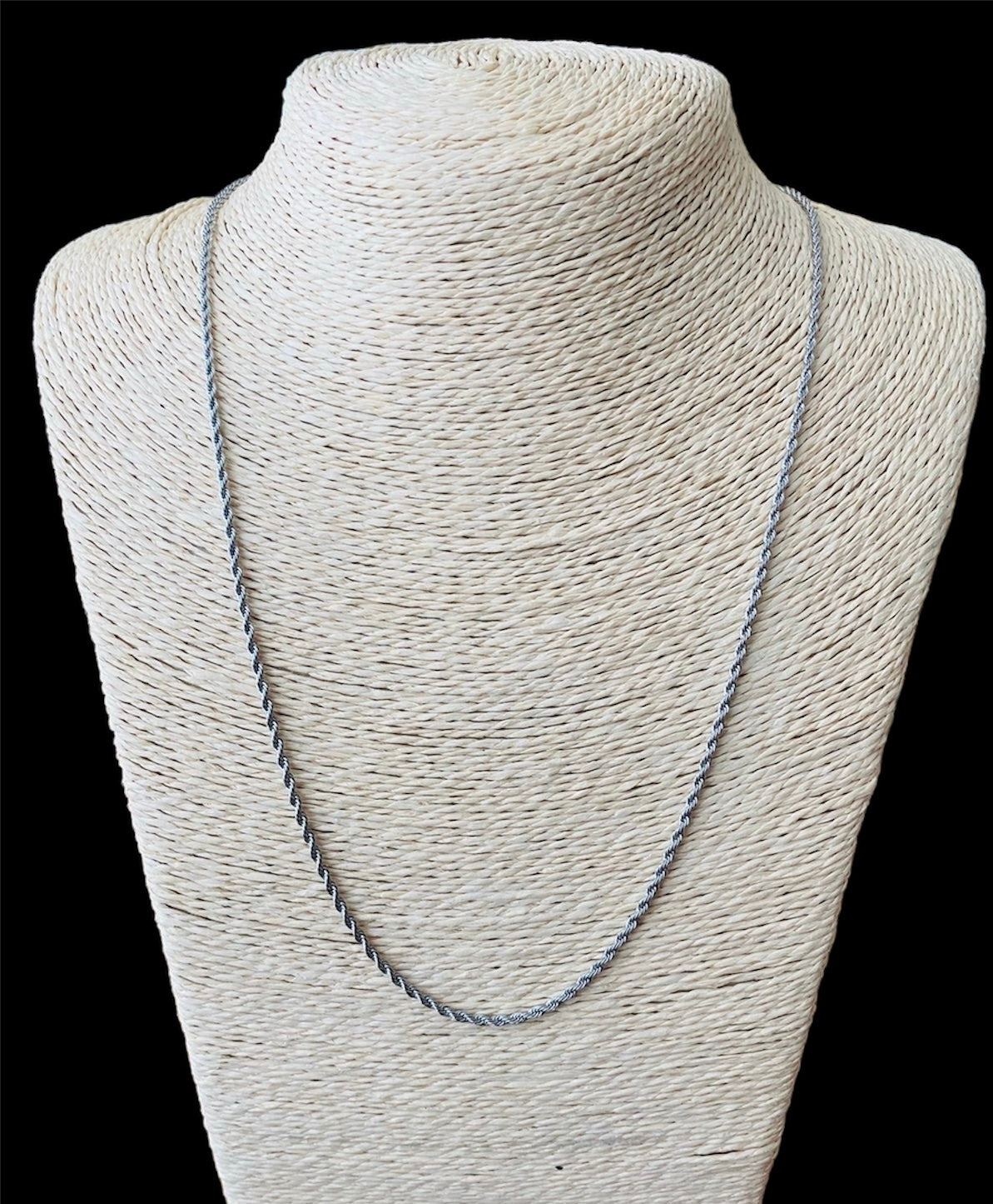 Cadena Torzal Plata Acero Inoxidable