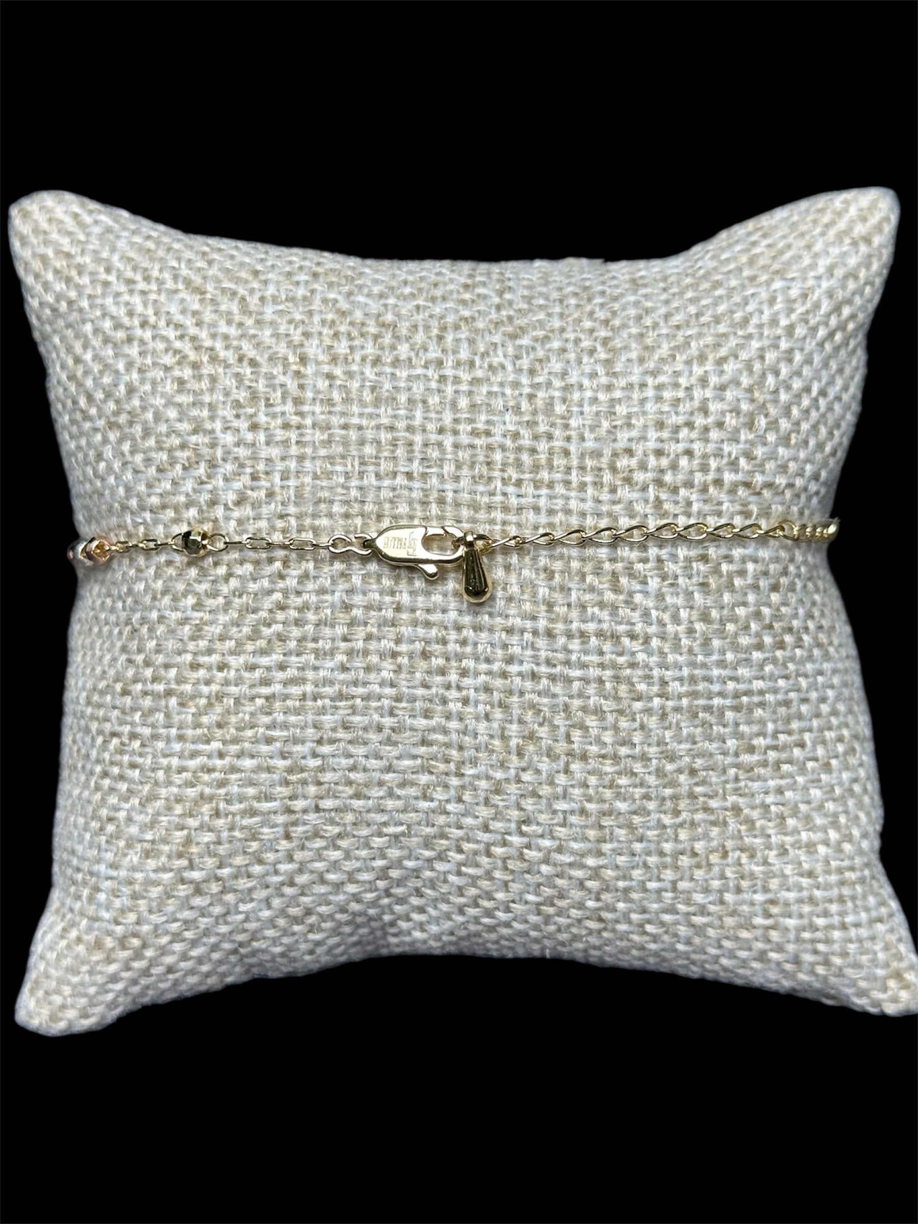 Pulsera Rosario Cruz 3 mm Oro Laminado 18 K