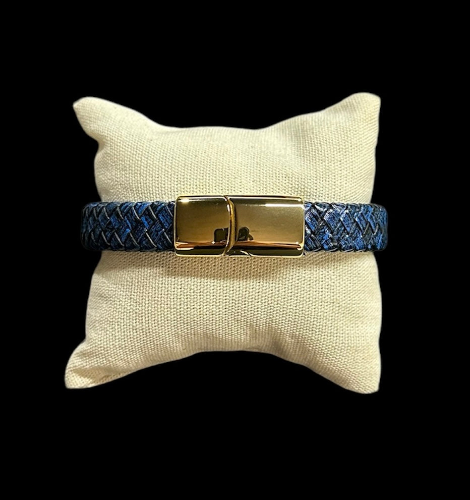 Pulsera Azul Acero y Caucho