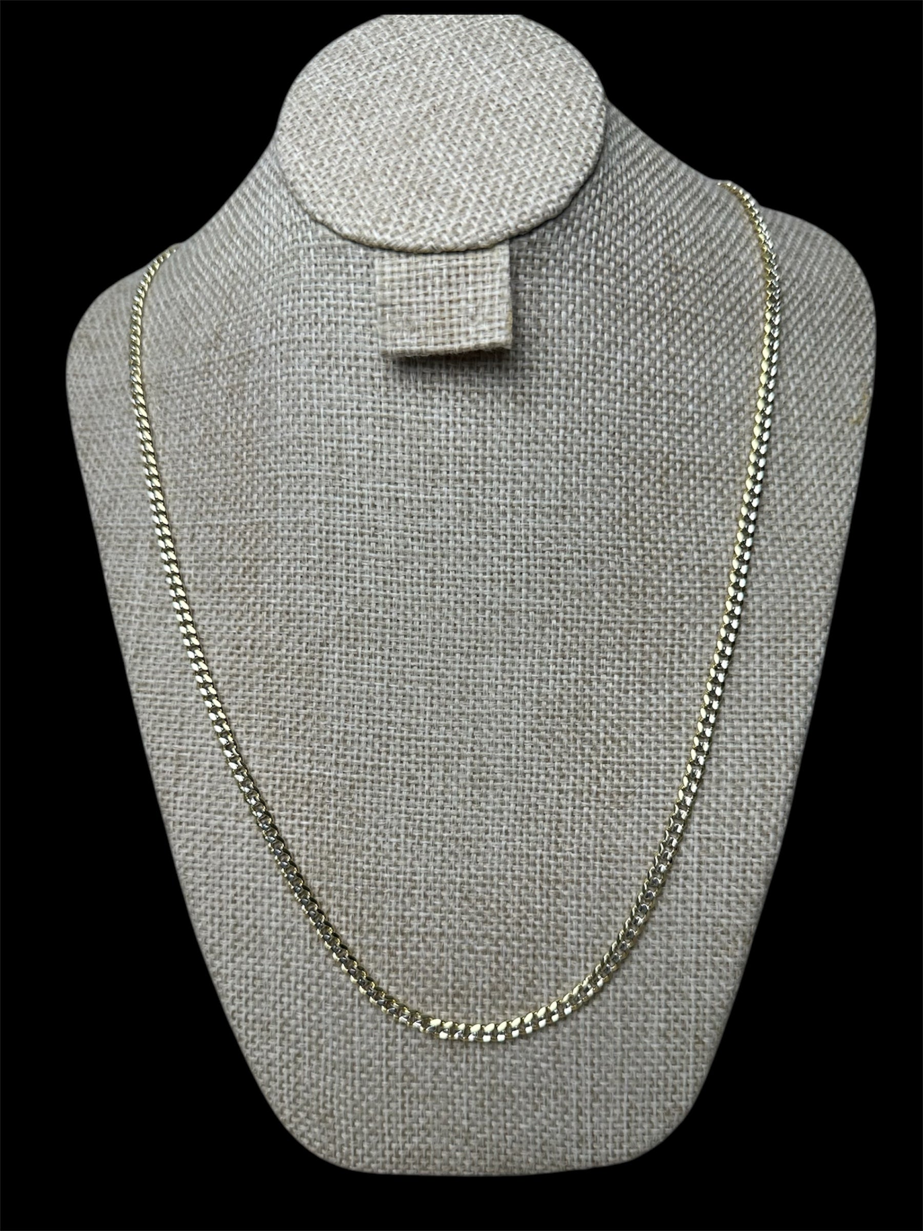 Cadena Cubana Combinada 3 mm Oro Laminado 18 K