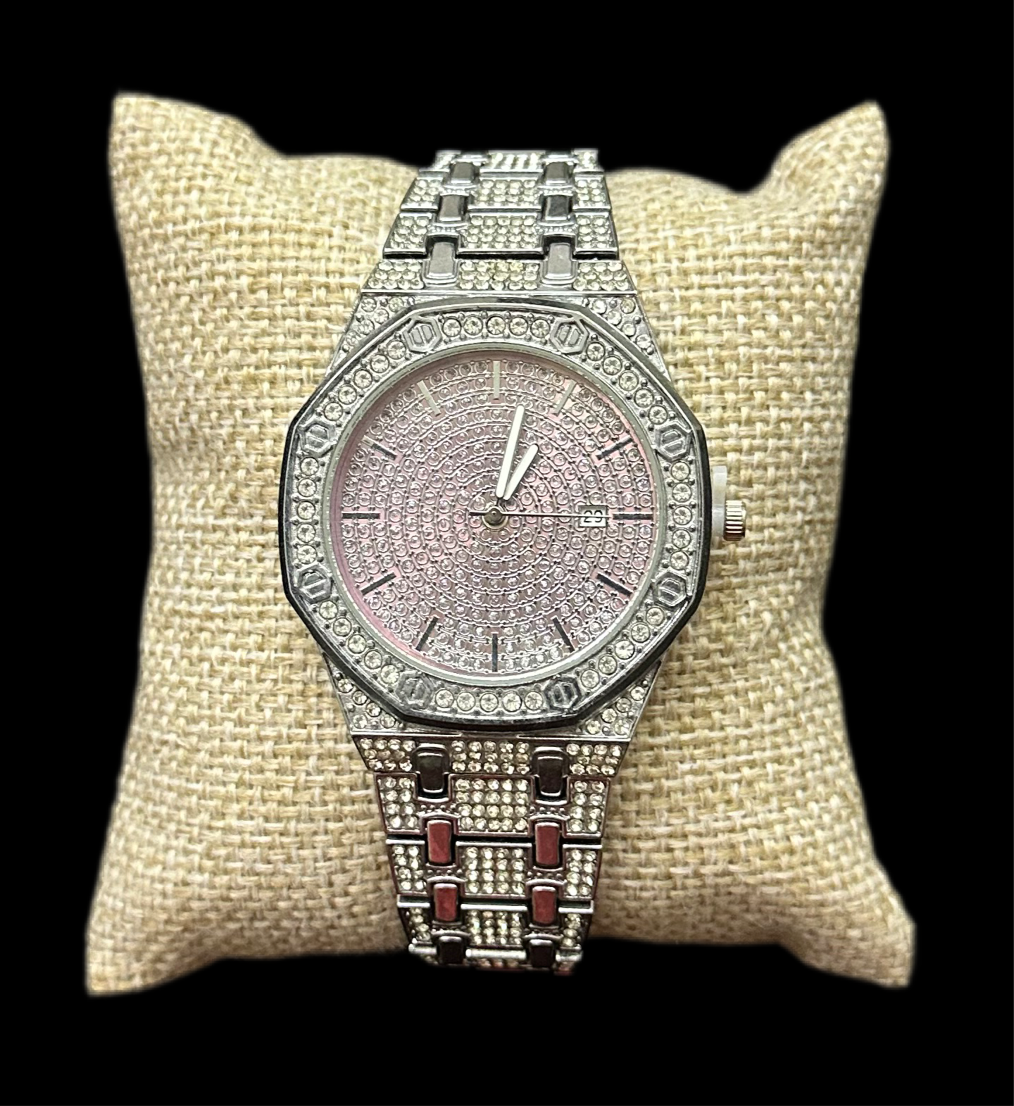 Reloj Zirconias Hexagonal Plata