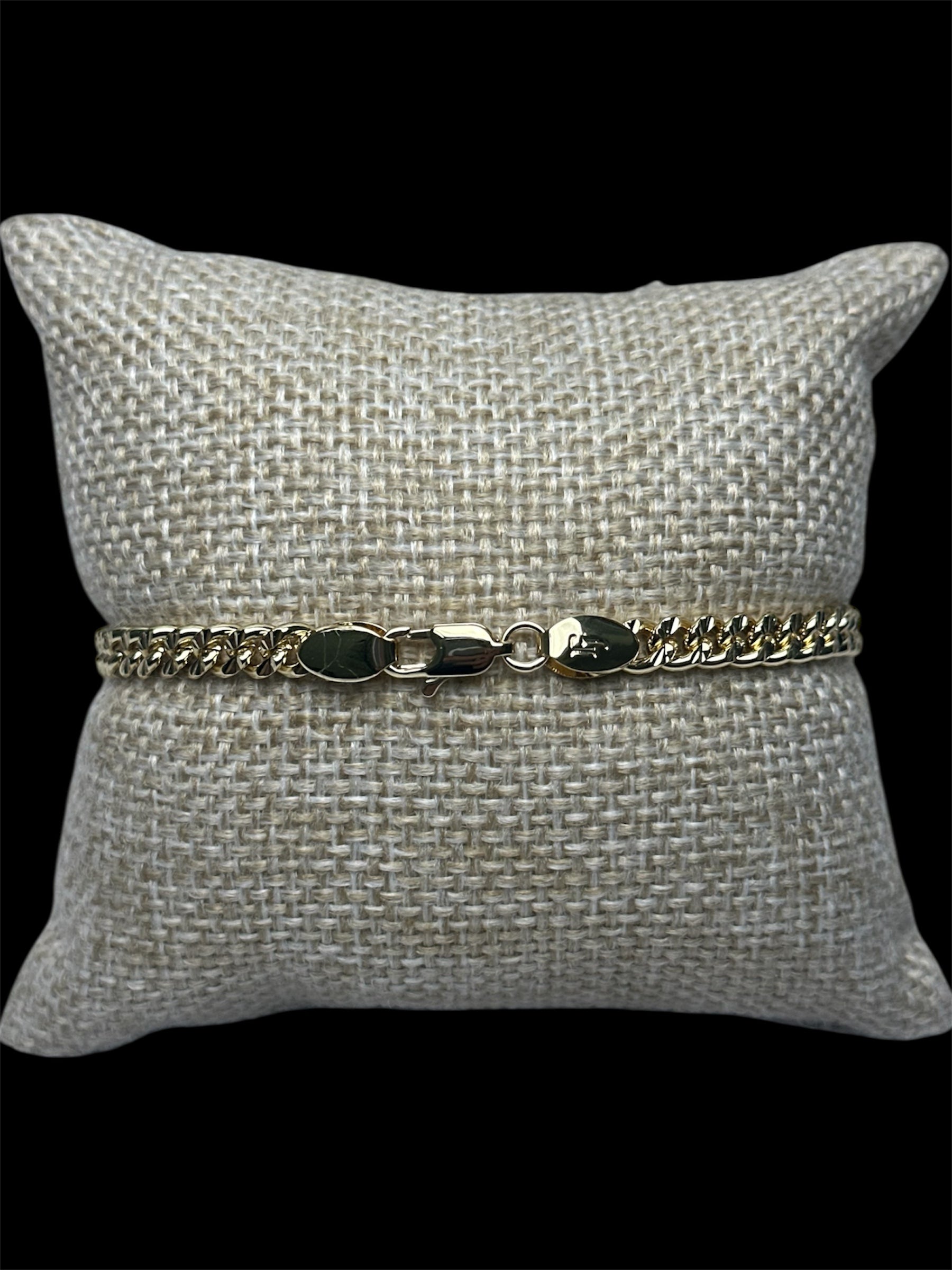 Pulsera Cubana Oro Laminado 5 mm Oro Laminado 18 K