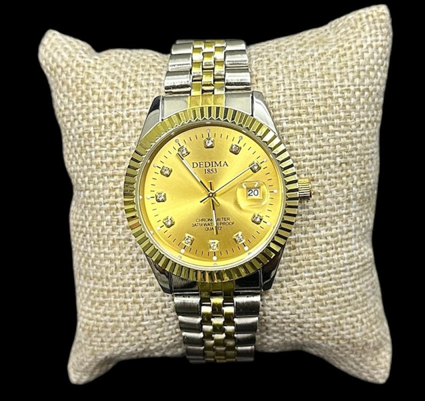Reloj Tipo Rlx Combinado Dorado