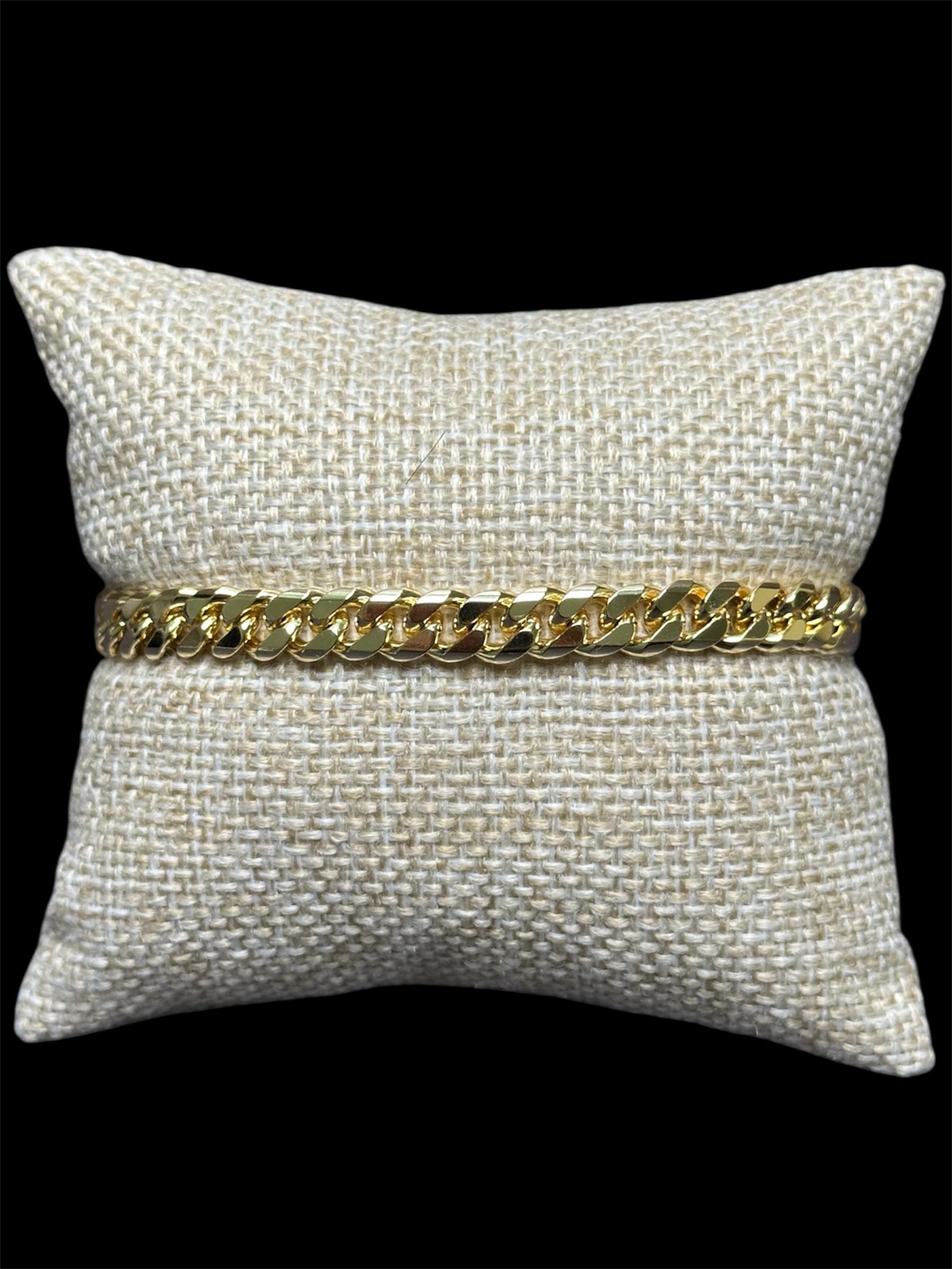 Pulsera Cubana Oro Laminado 7 mm