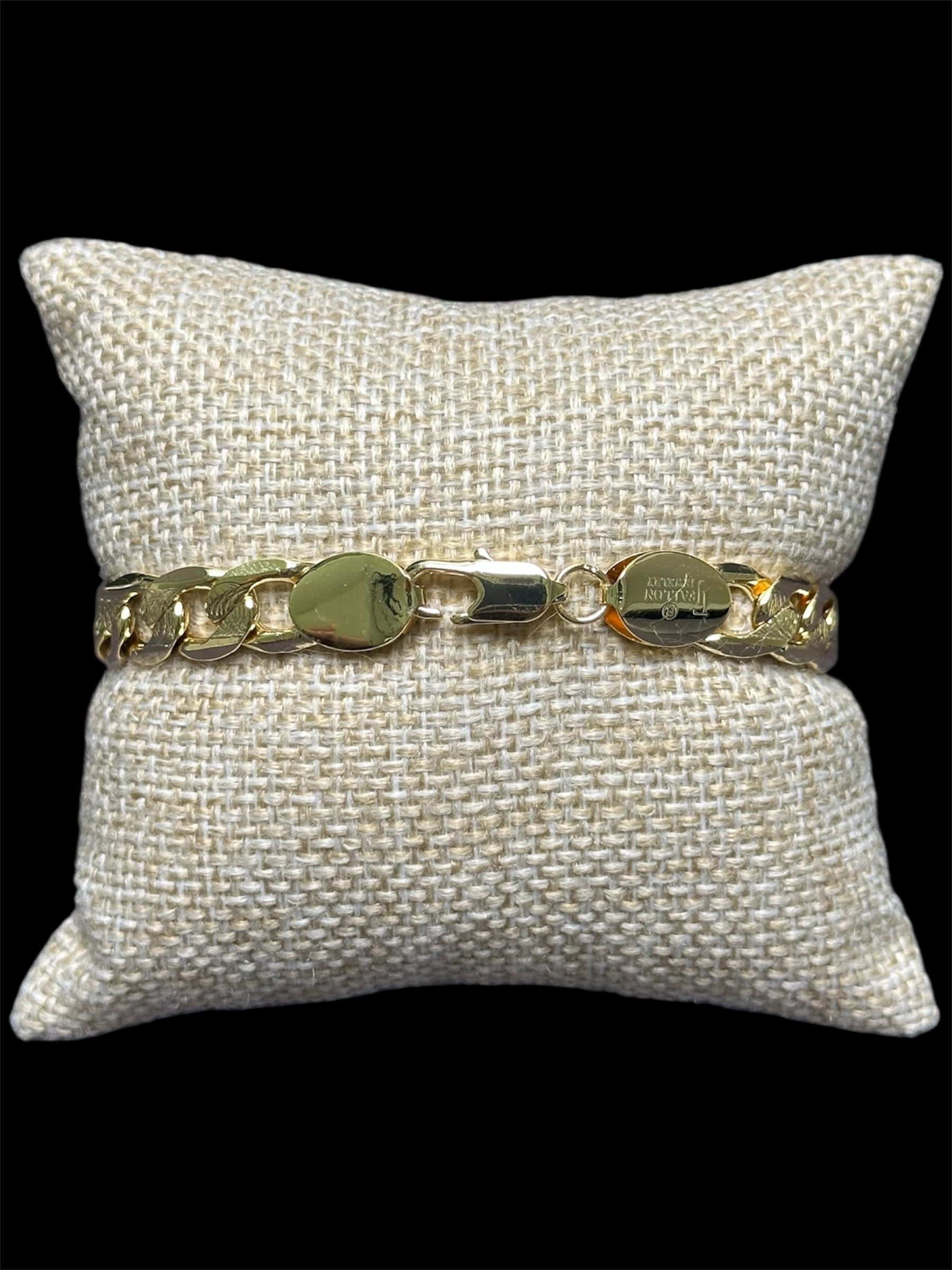 Pulsera Barbada 9 mm Oro Laminado 18 K