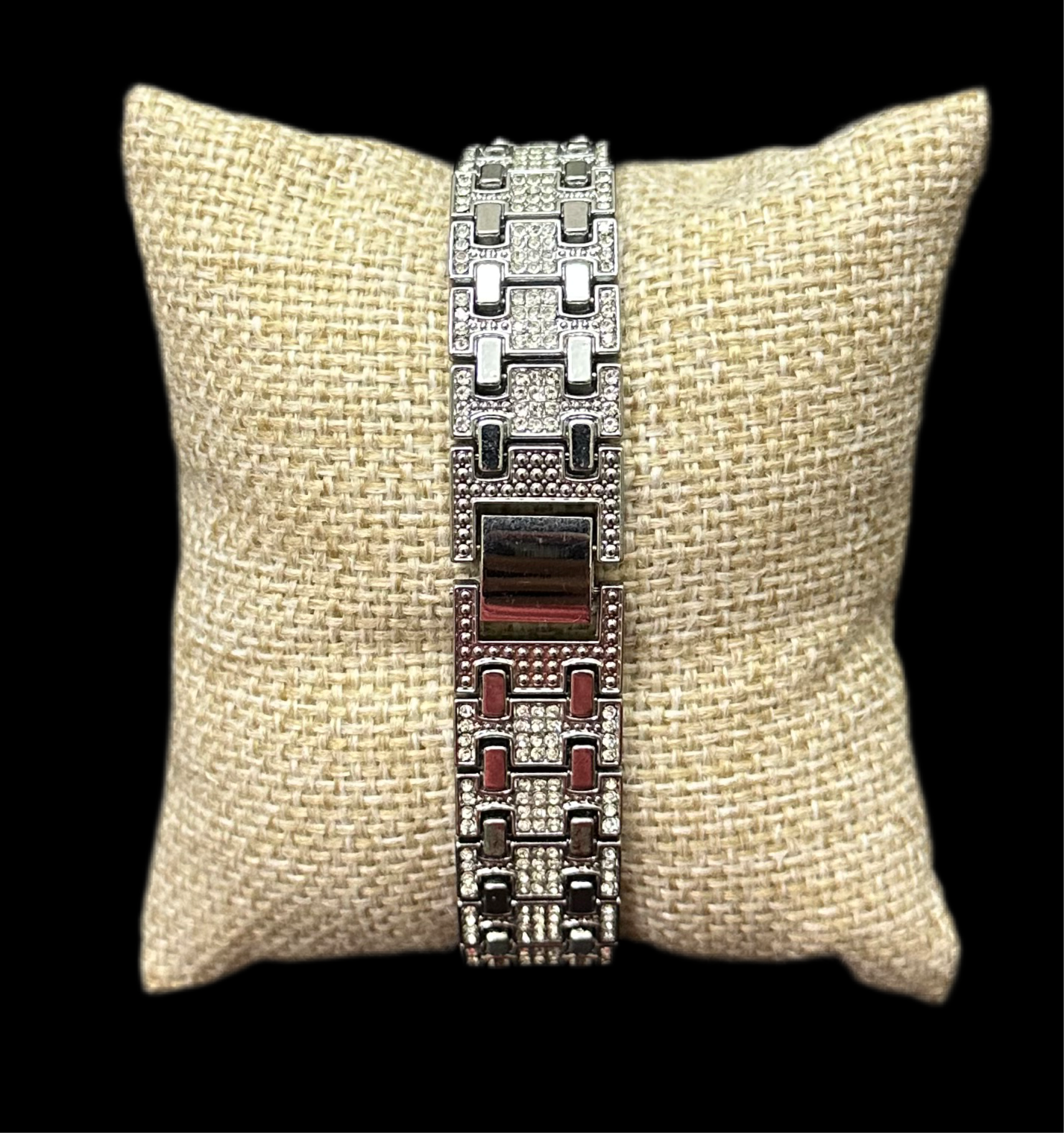 Reloj Zirconias Hexagonal Plata