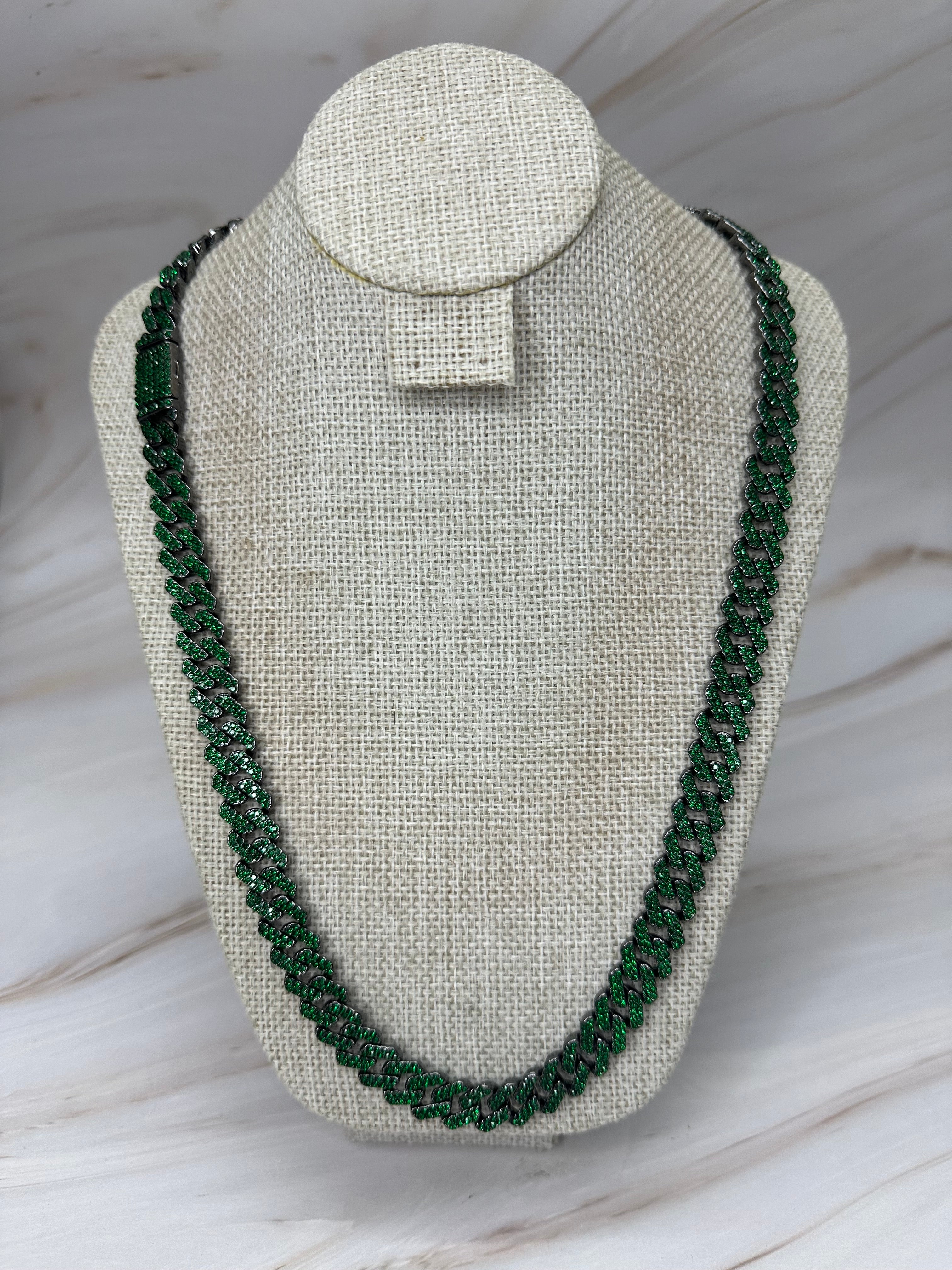 Cadena Cubana Verde 10 mm