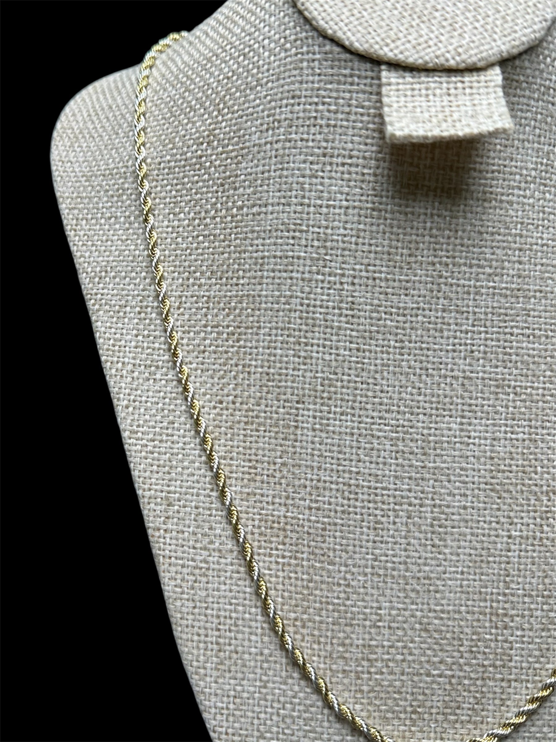 Cadena Torzal Combinada Oro Laminado 3 mm