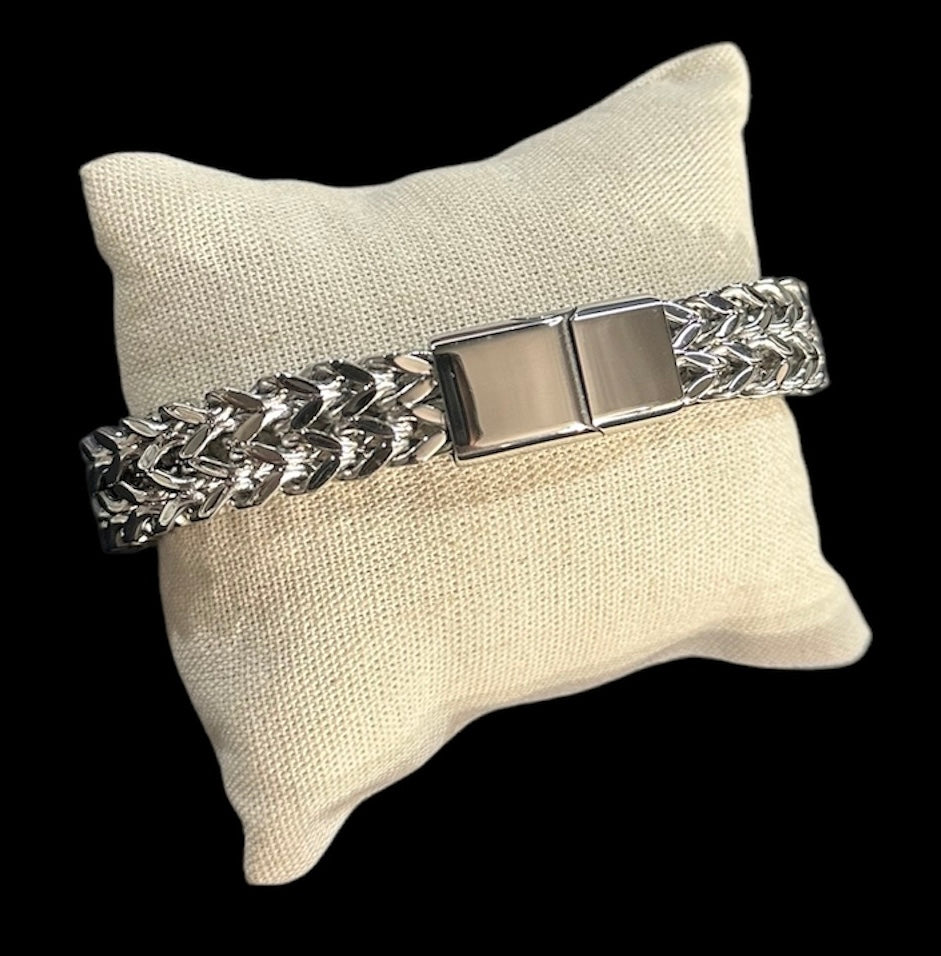 Pulsera Plata 10 mm Broche de Iman