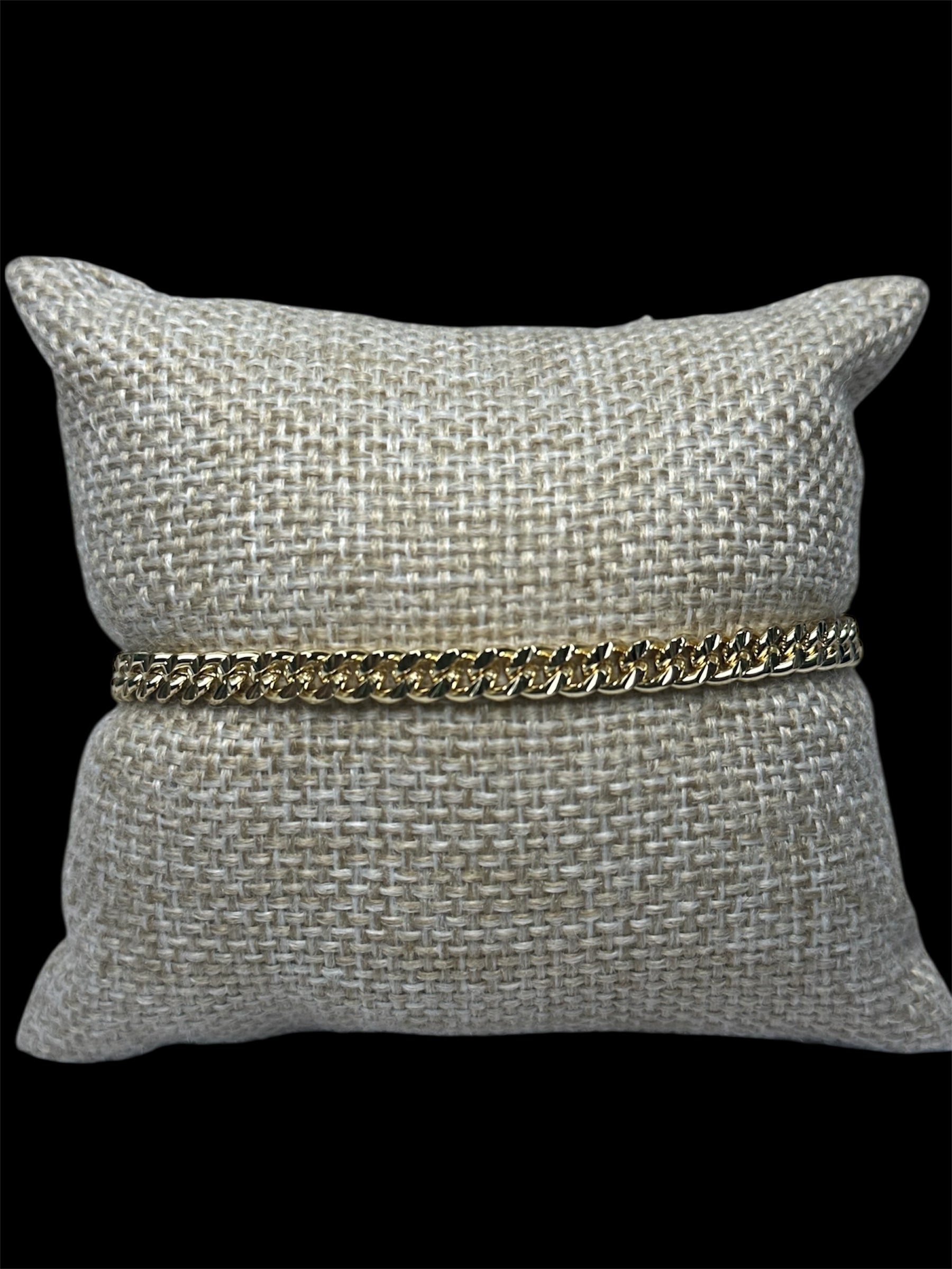 Pulsera Cubana Oro Laminado 5 mm Oro Laminado 18 K