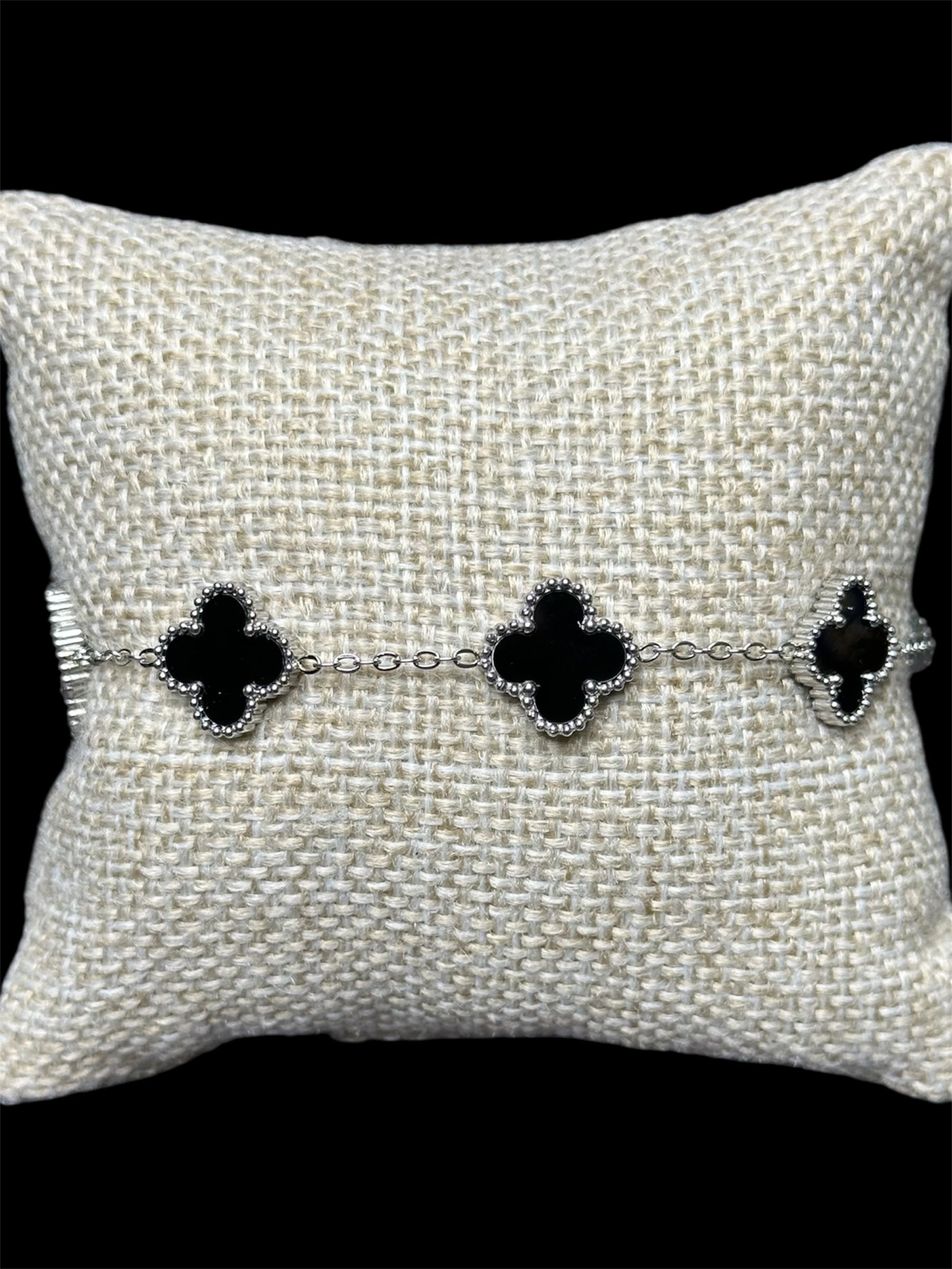 Pulsera VC Negra Plata Acero Inoxidable