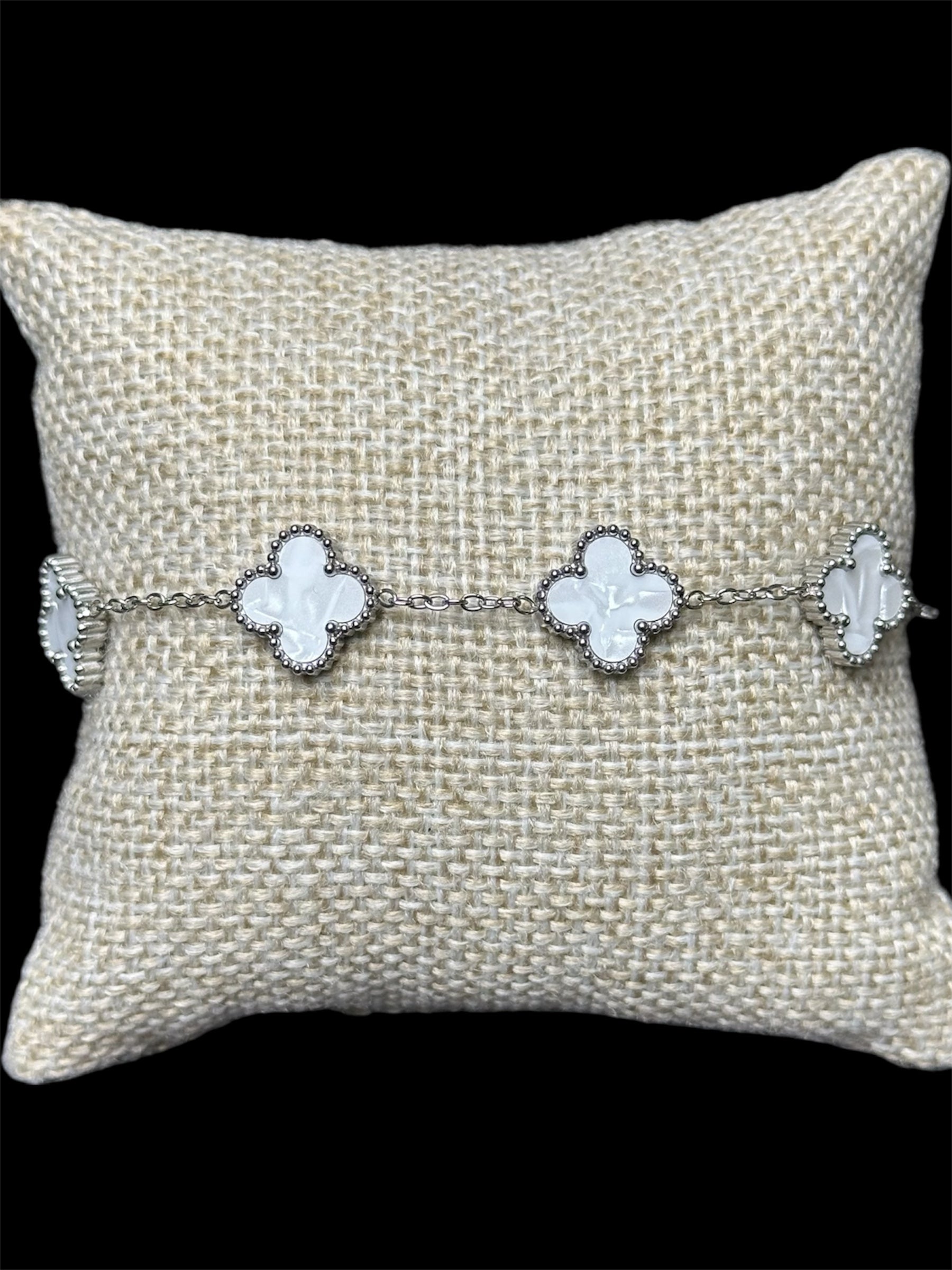 Pulsera VC Blanca Plata Acero Inoxidable