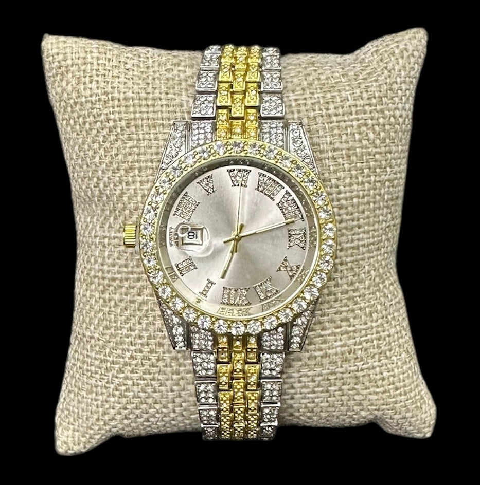 Reloj Combinado Zirconias Blanco