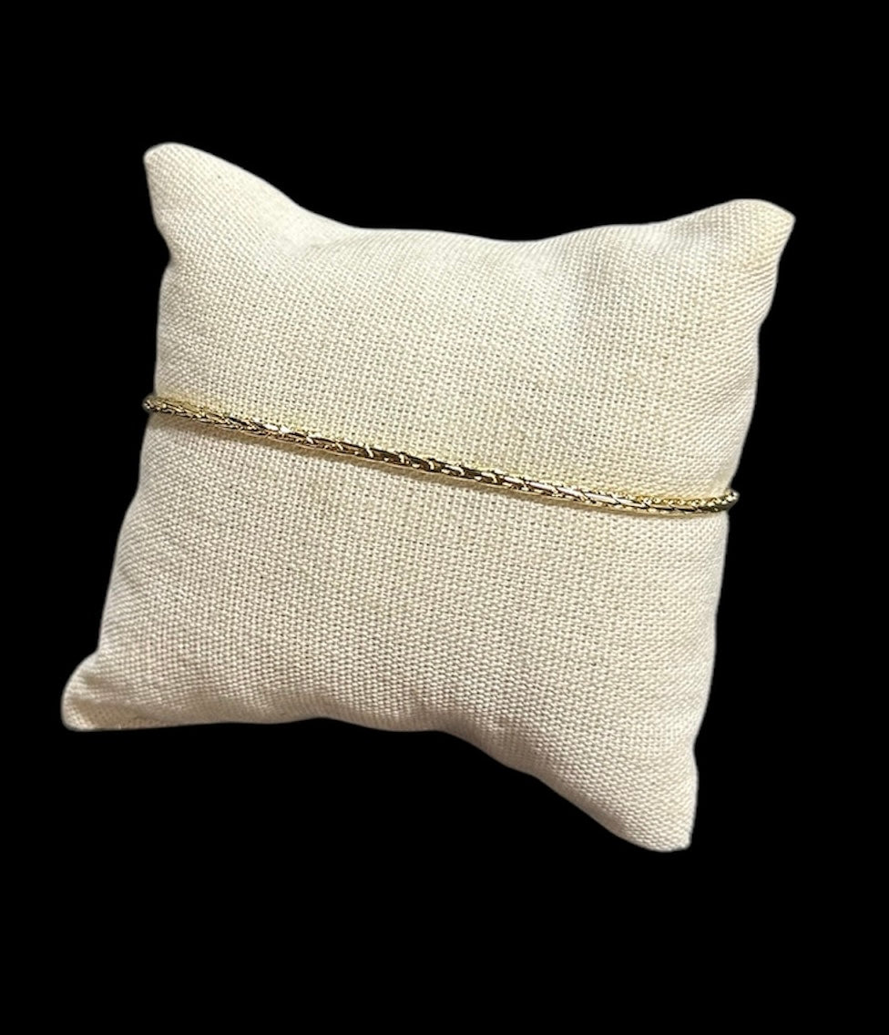 Pulsera Tipo Torzal 1 mm Oro Laminado 18 K