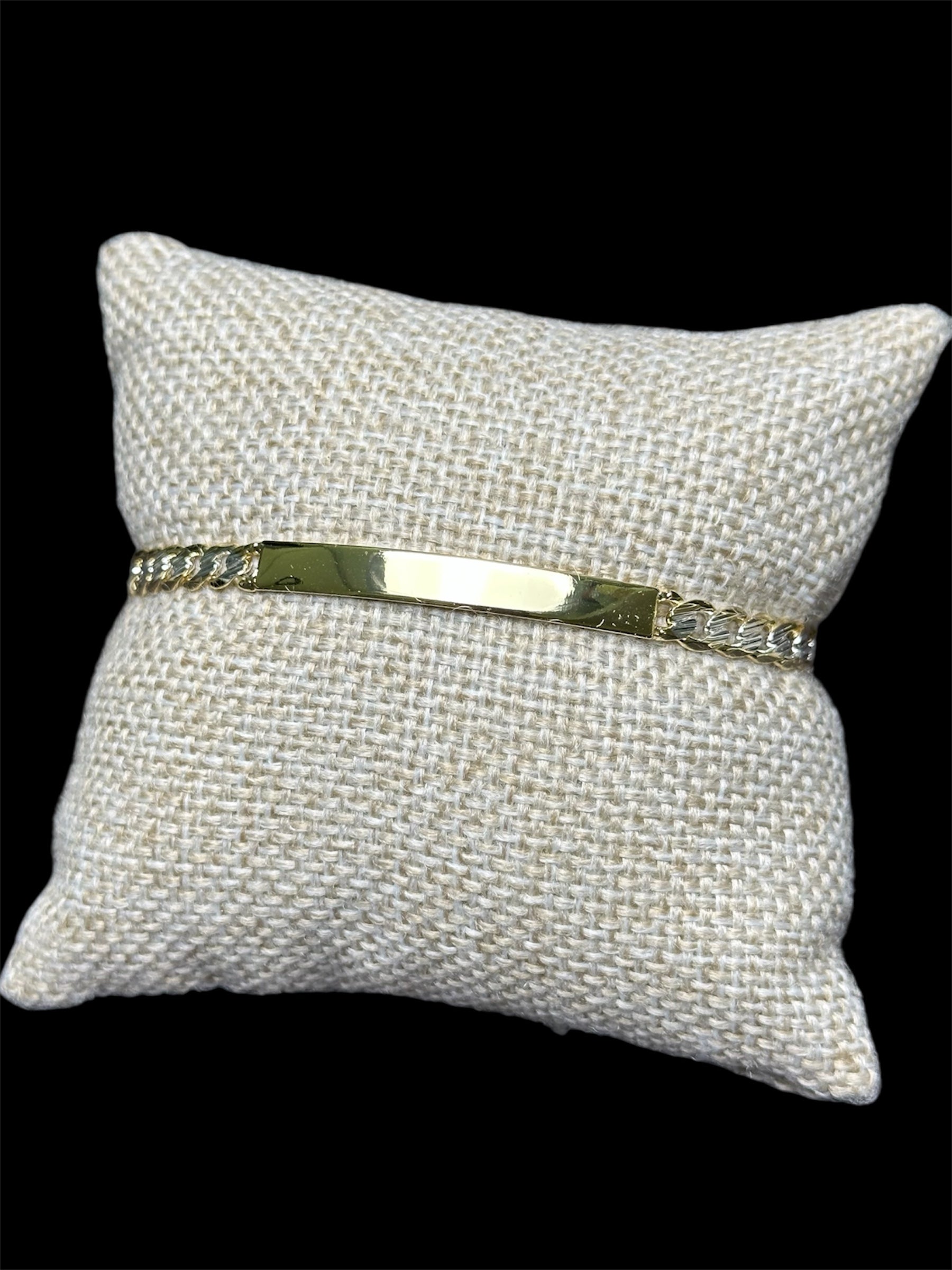 Esclava Barbada Combinada Oro Laminado 18 K