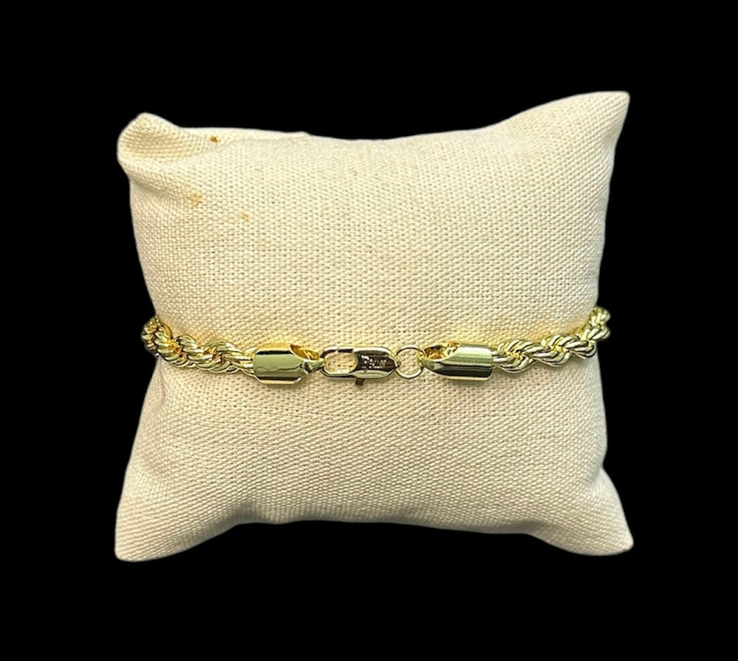 Pulsera Torzal 4 mm Oro Laminado 18 K