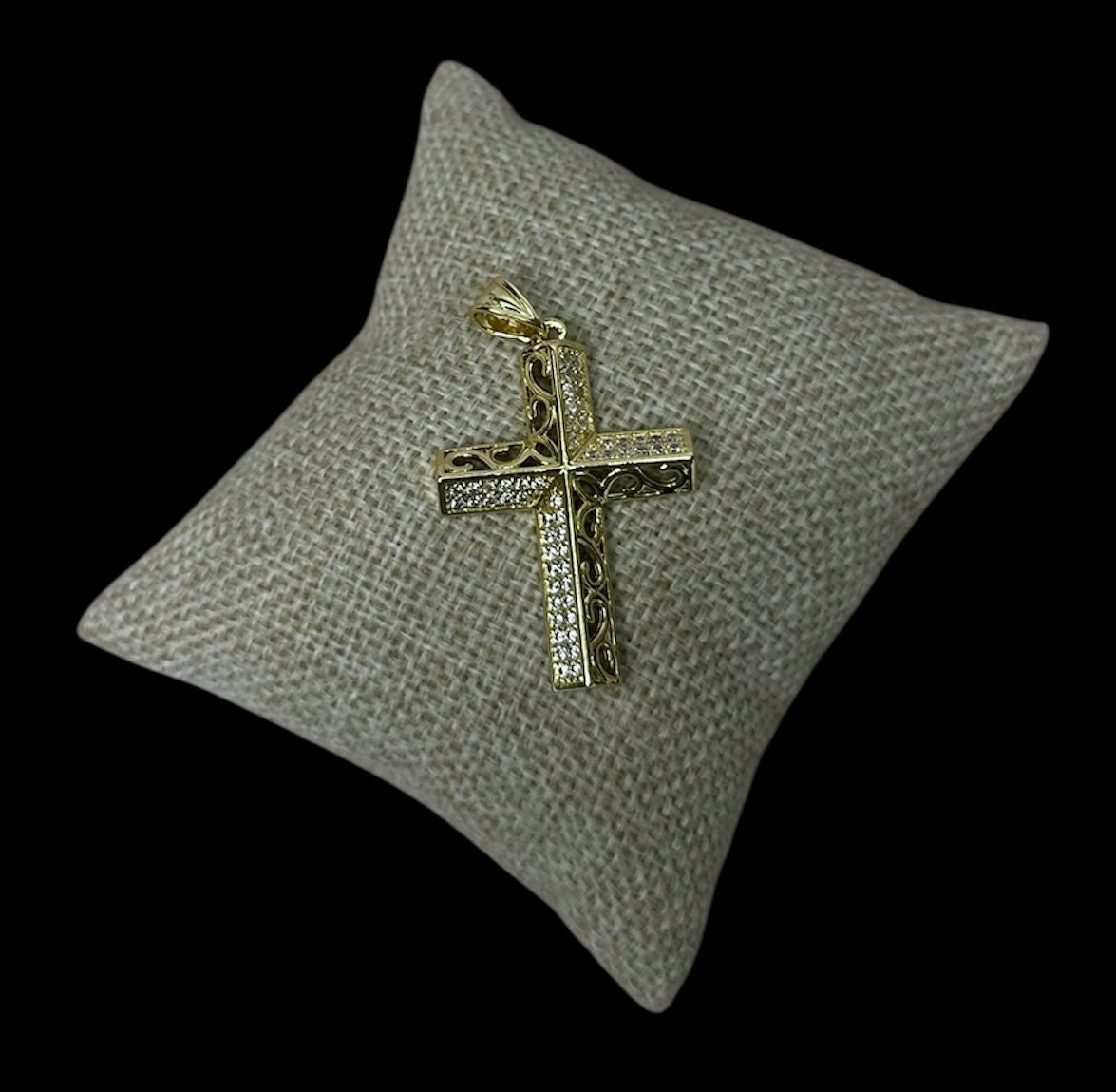 Dije Cruz 4 cm Oro Laminado 18 K