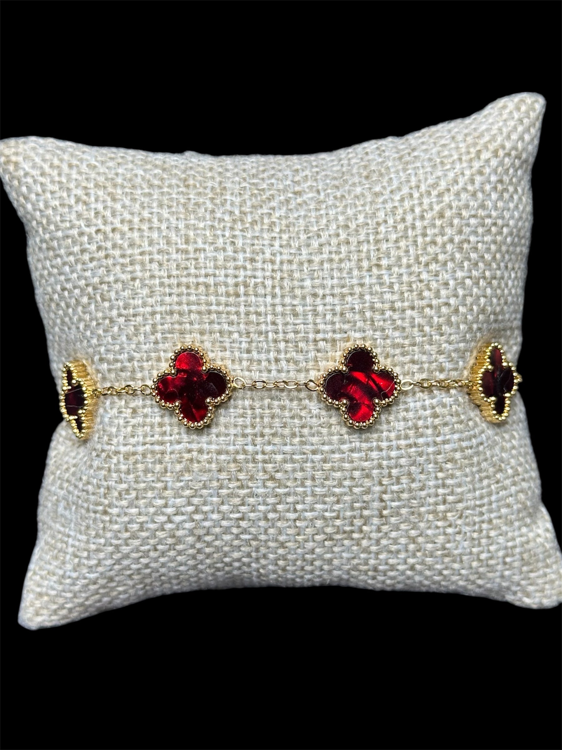 Pulsera VC Roja Dorada Acero Inoxidable