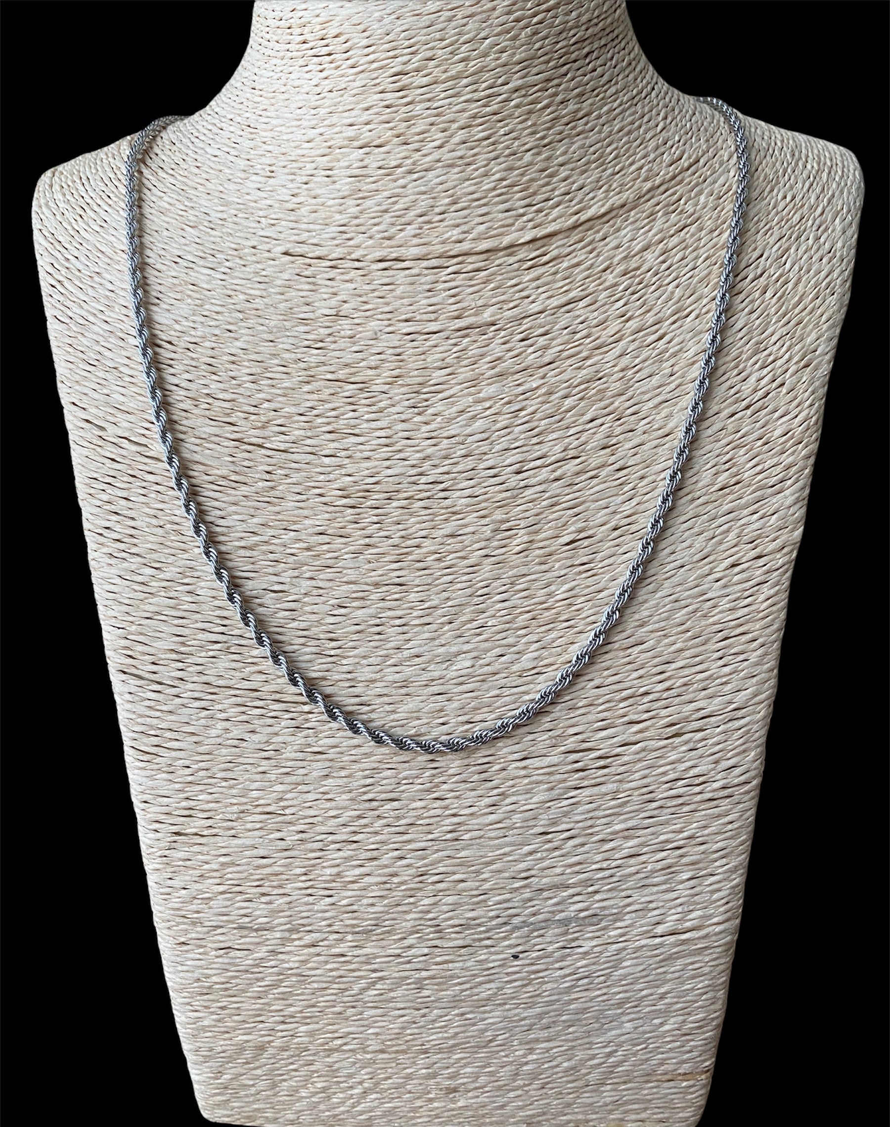 Cadena Torzal Plata Acero Inoxidable