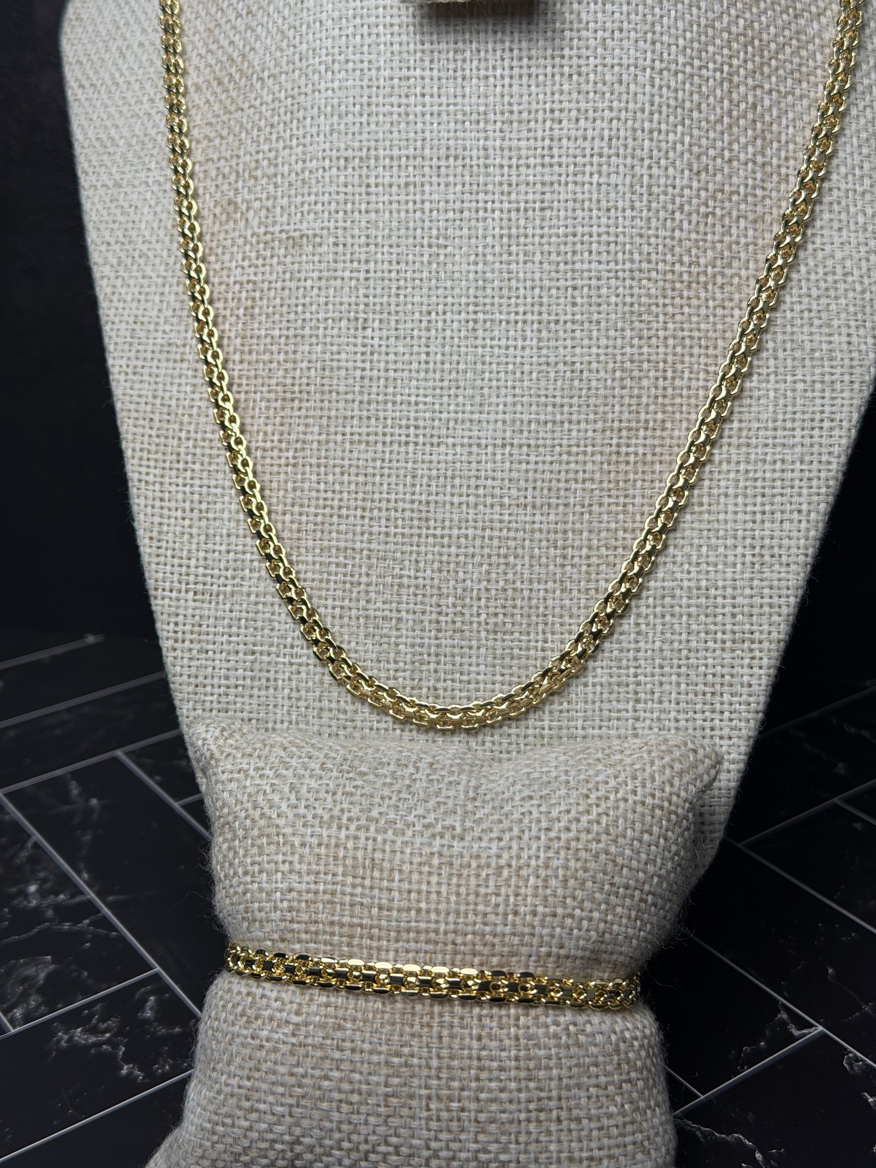 Set Tejido Chino 4.8 mm Oro Laminado 18 K