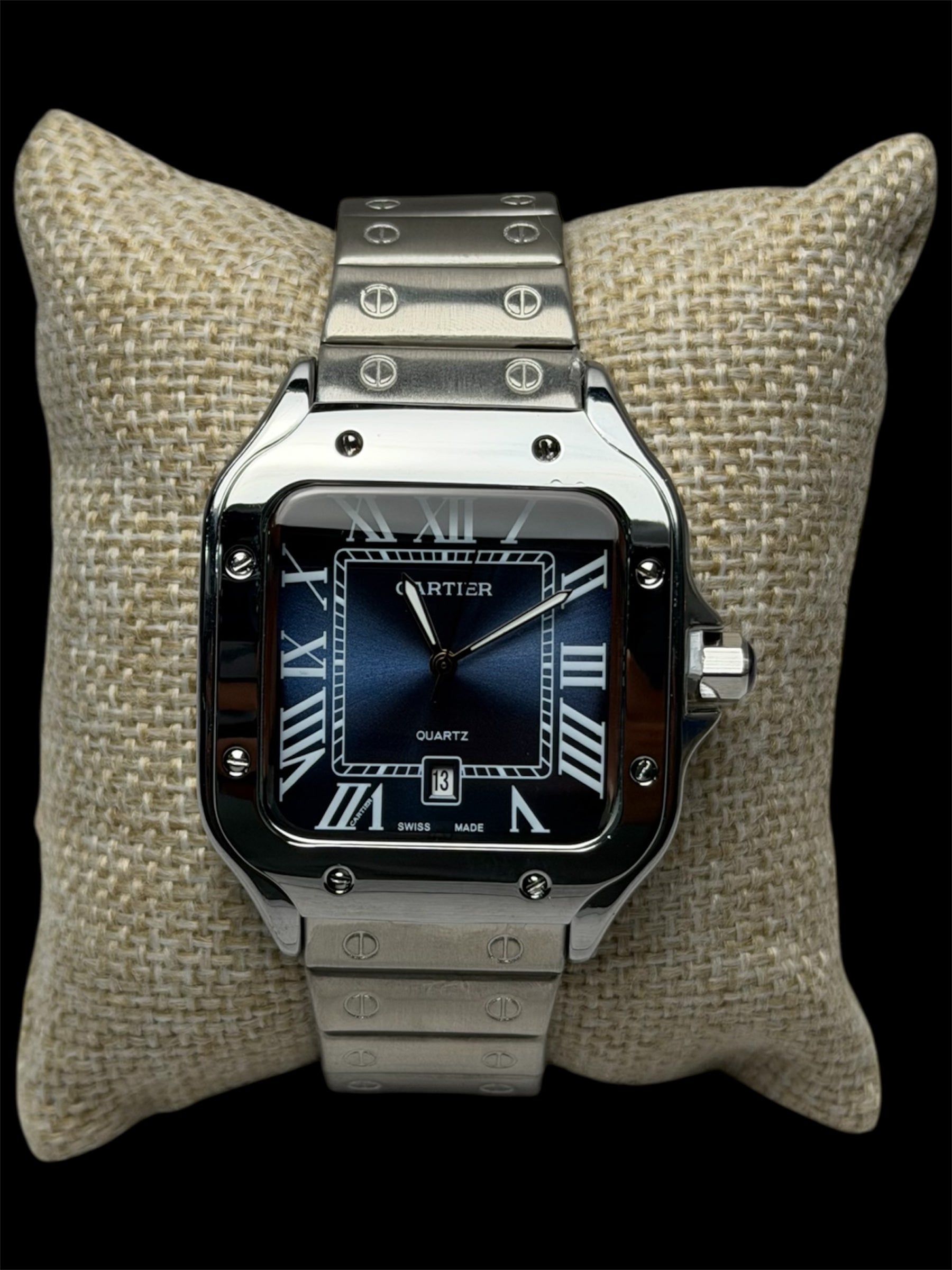 Reloj Santos Crtr Plata Azul