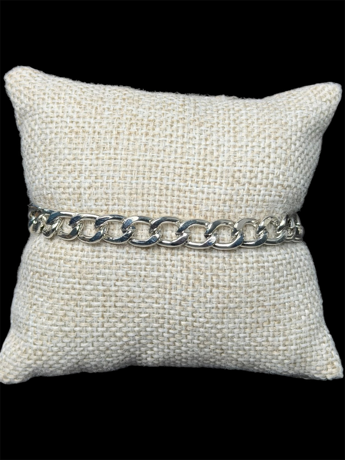 Pulsera Cubana Plata 7 mm Acero Inoxidable