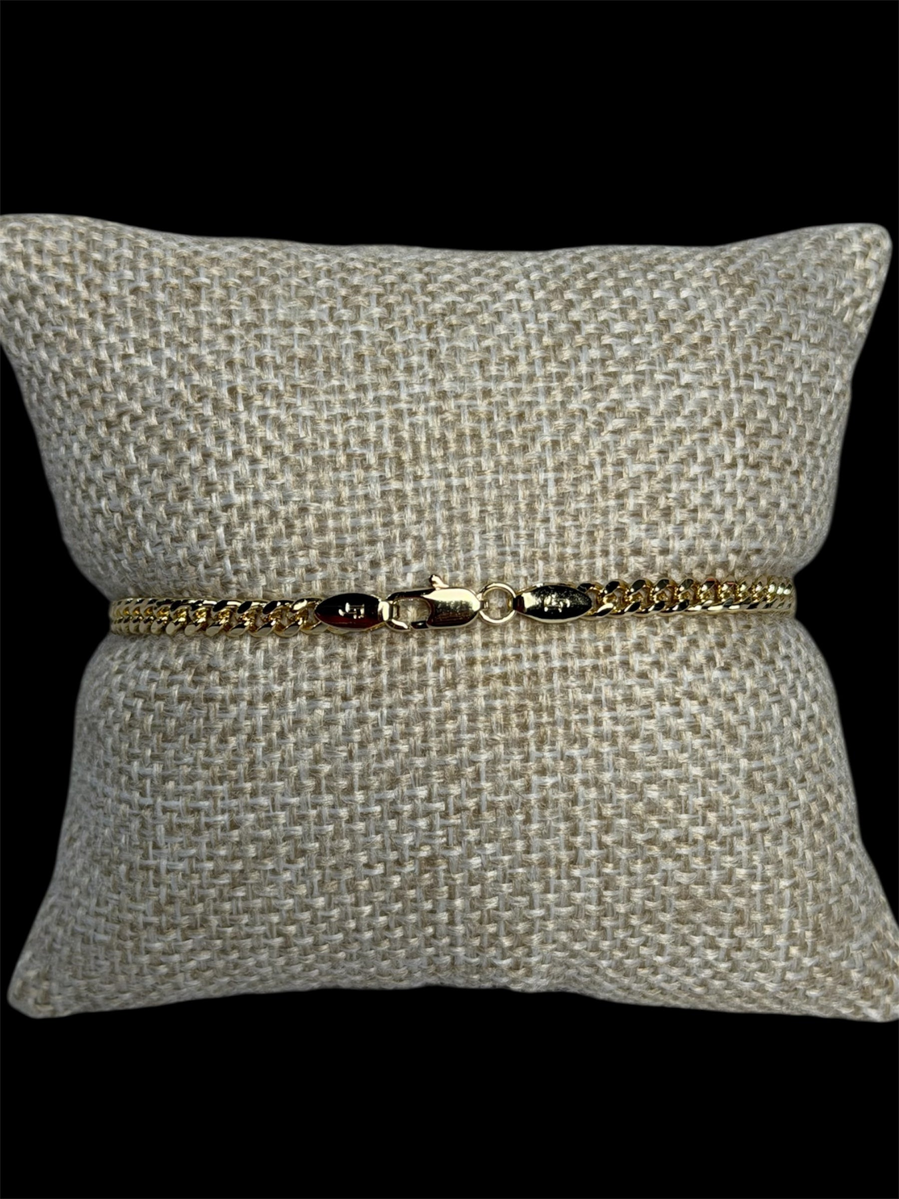 Pulsera Cubana Oro Laminado 3 mm