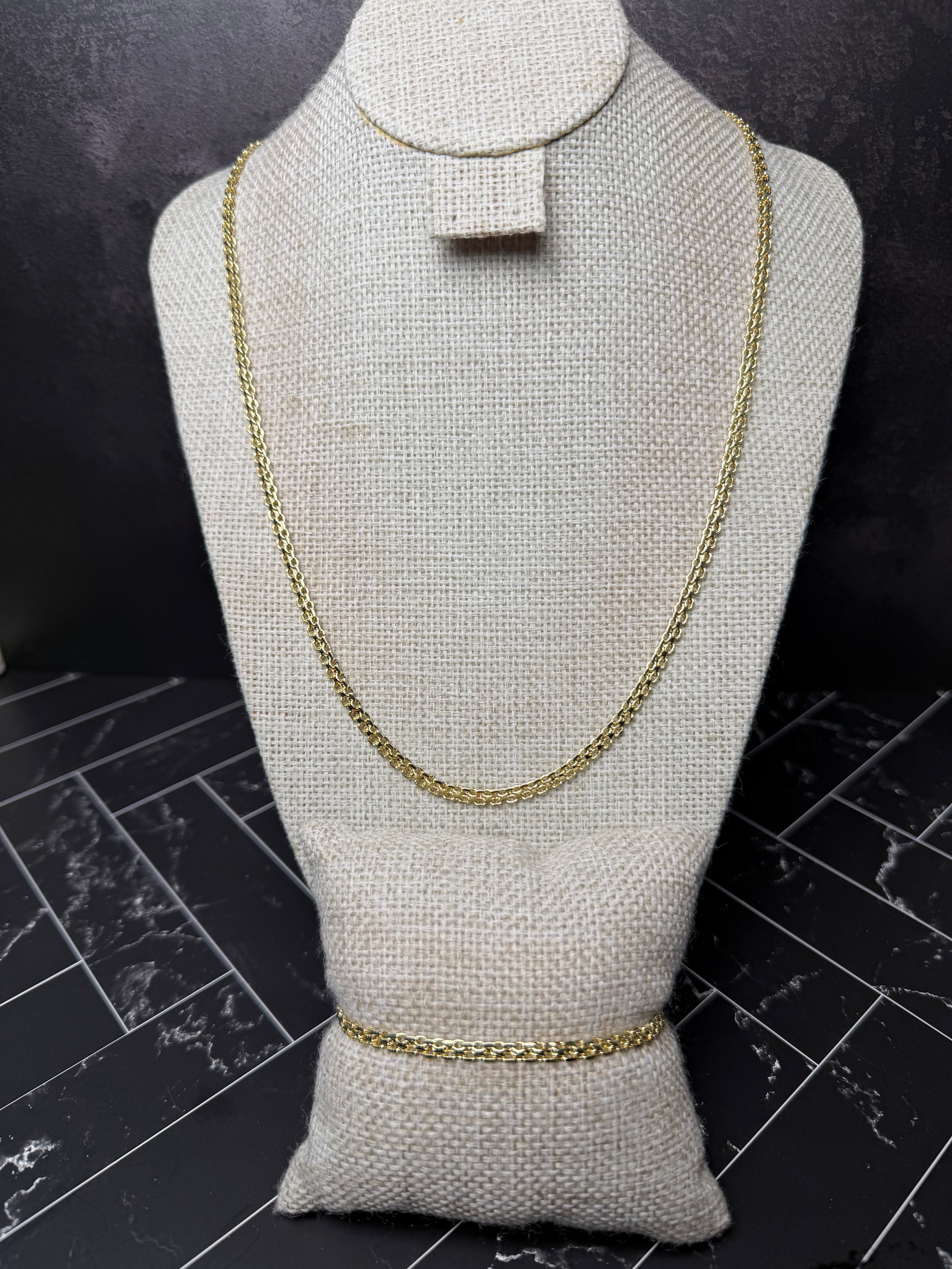 Set Tejido Chino 3.6 mm Oro Laminado 18 K