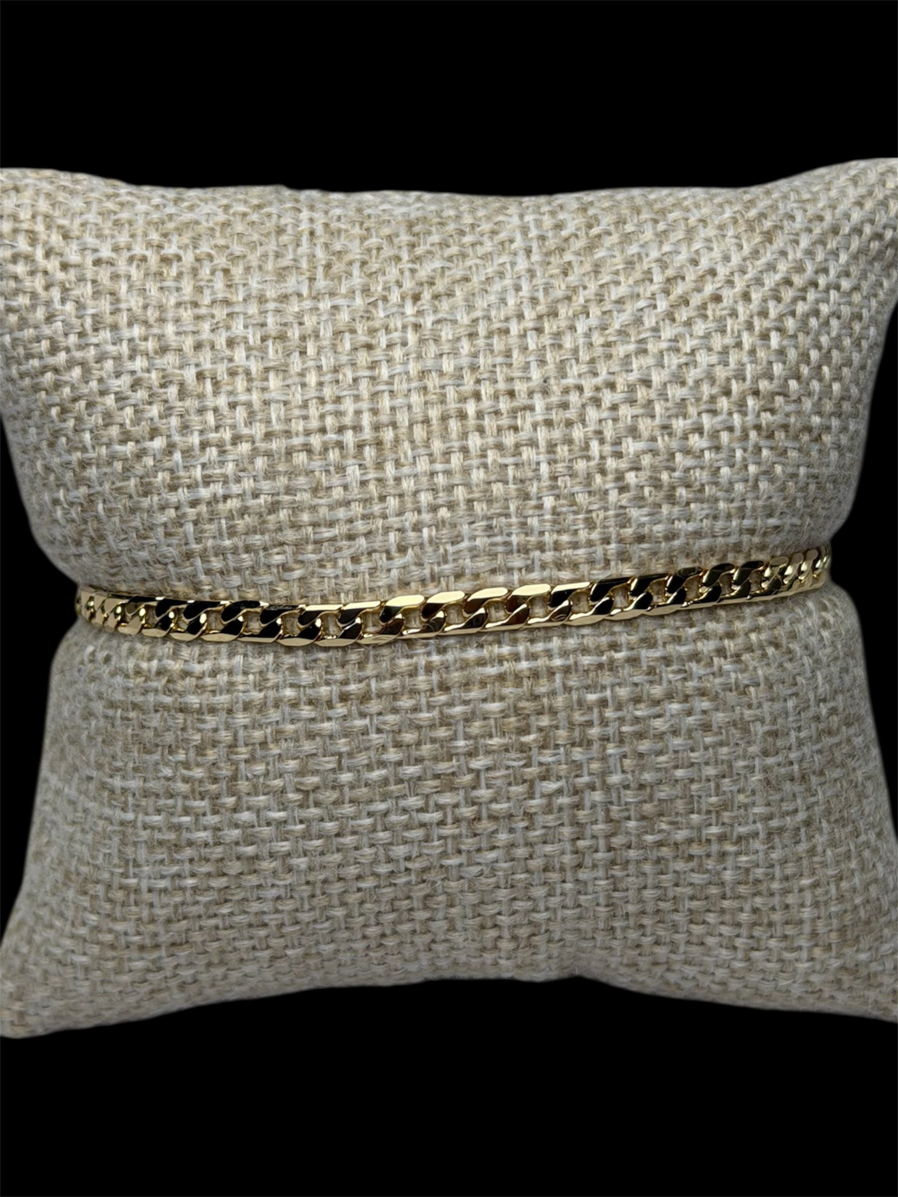 Pulsera Barbada 4 mm Oro Laminado 18 K