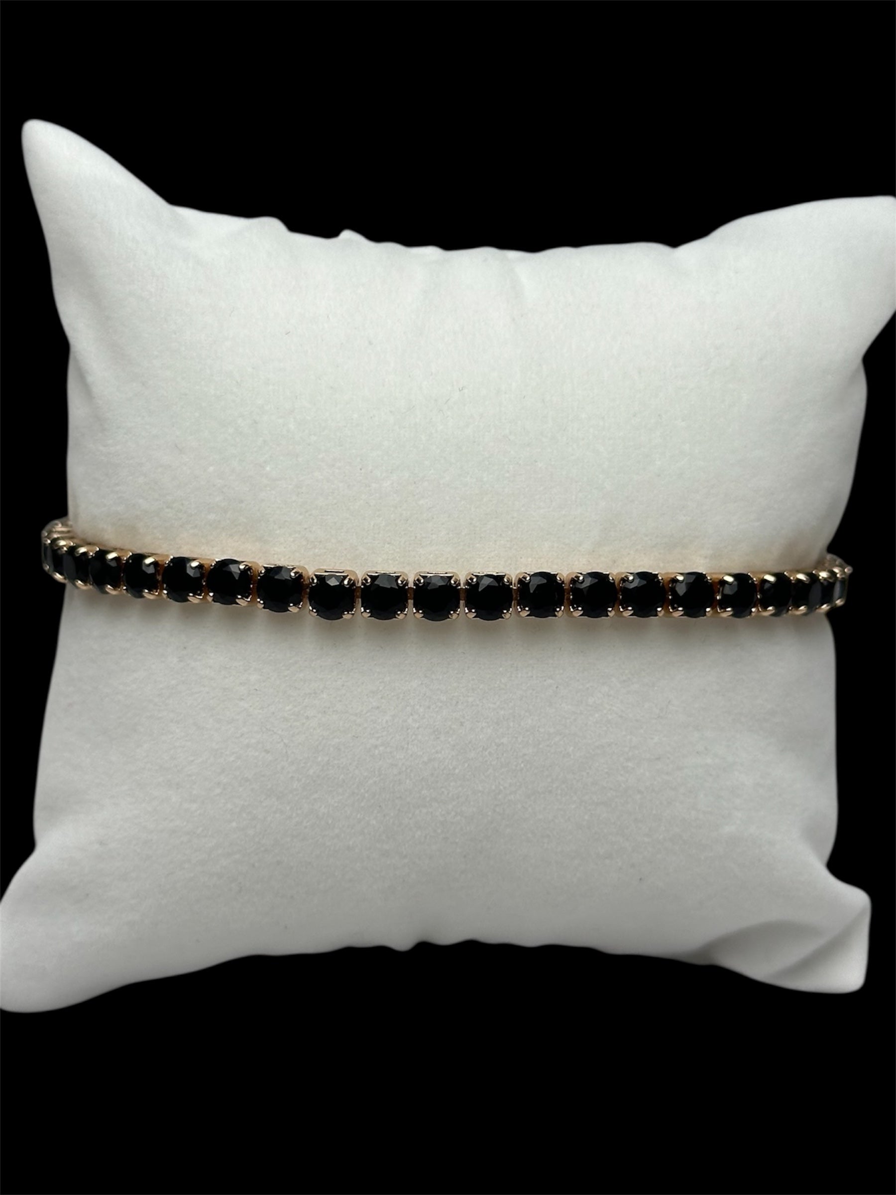 Pulsera Tenis 3 mm Rosa Negra