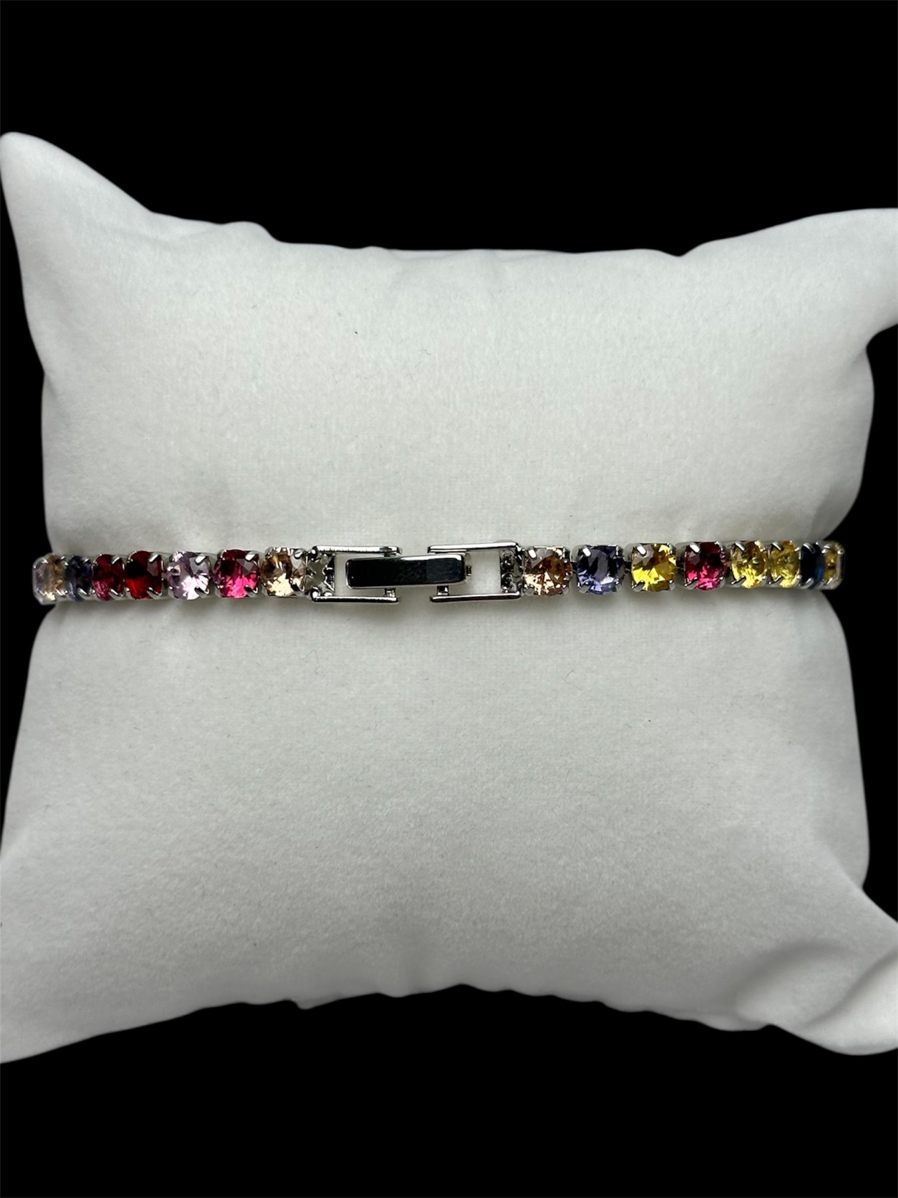 Pulsera Tenis 3 mm Plata Colores