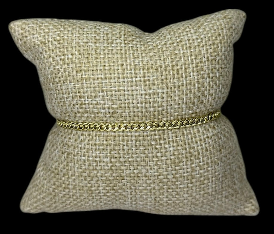 Pulsera Cubana Oro Laminado 2 mm