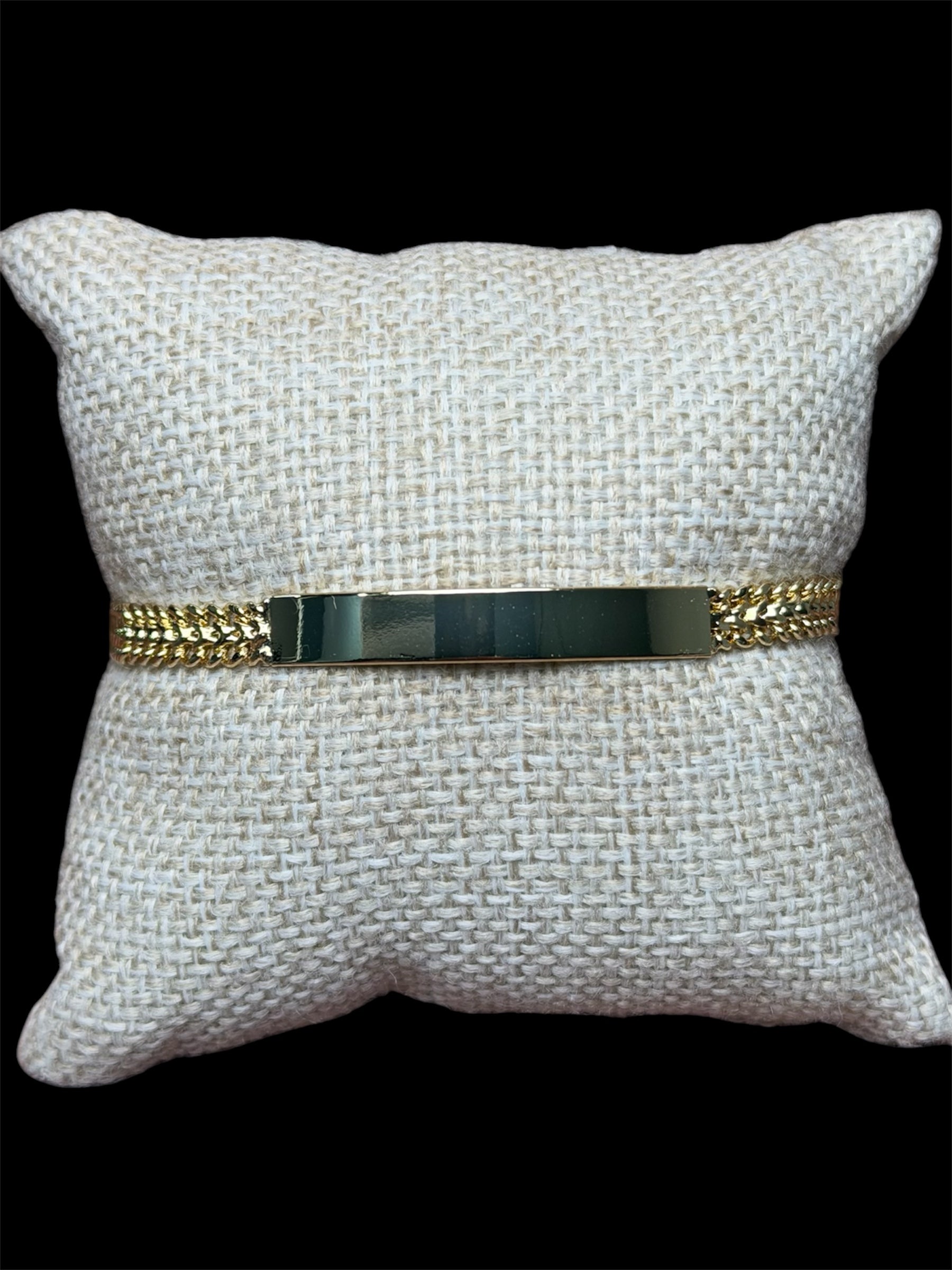 Esclava Placa Petatillo 6 mm Oro Laminado 18 K