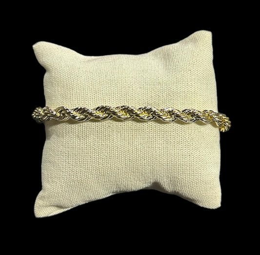 Pulsera Torzal 6 mm Oro Laminado