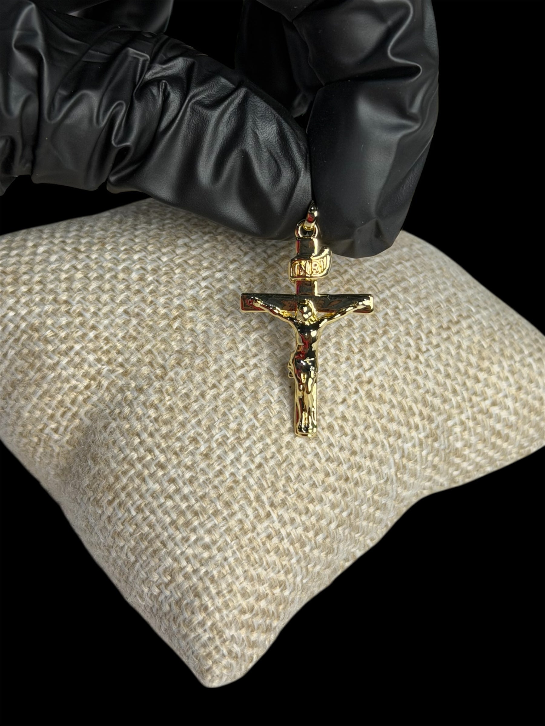 Dije Cruz 3 cm Inri Oro Laminado 18 K