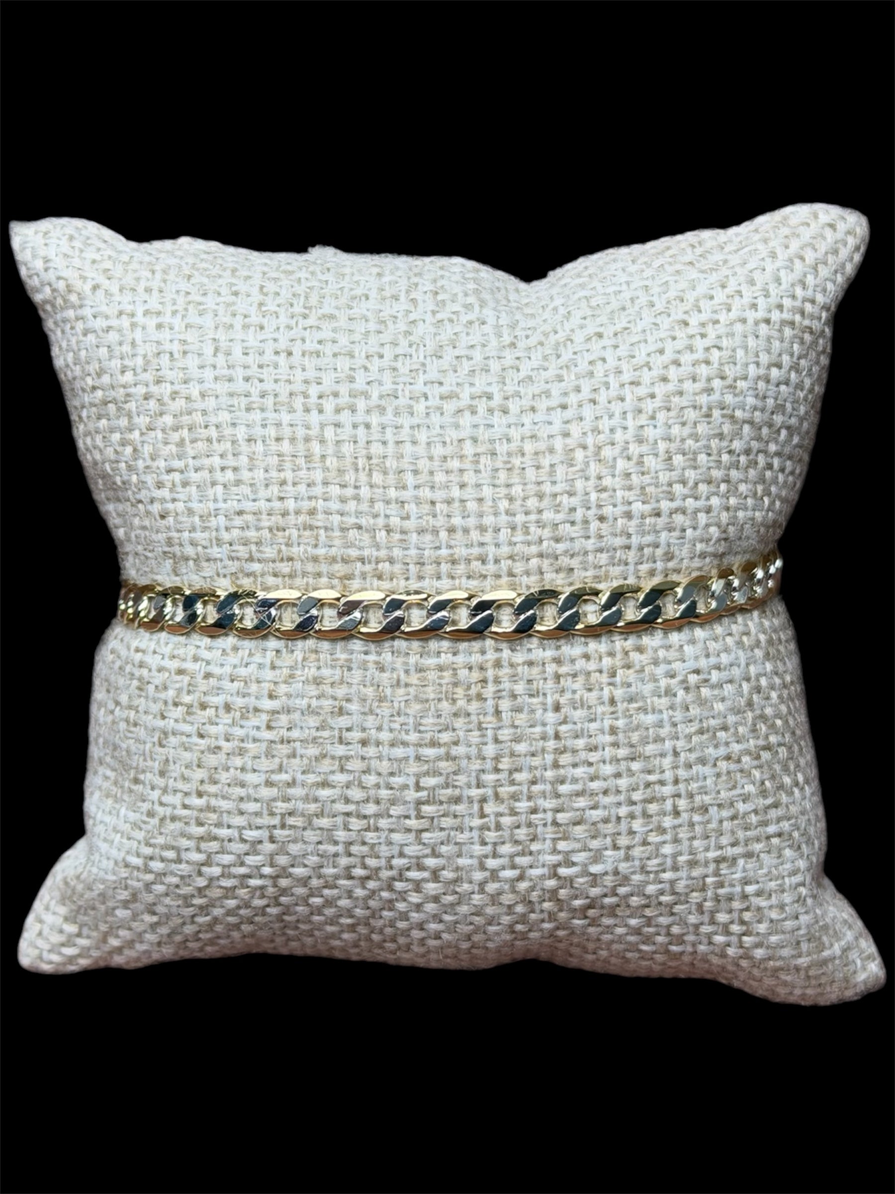 Pulsera Barbada Combinada 5 mm Oro Laminado 18 K