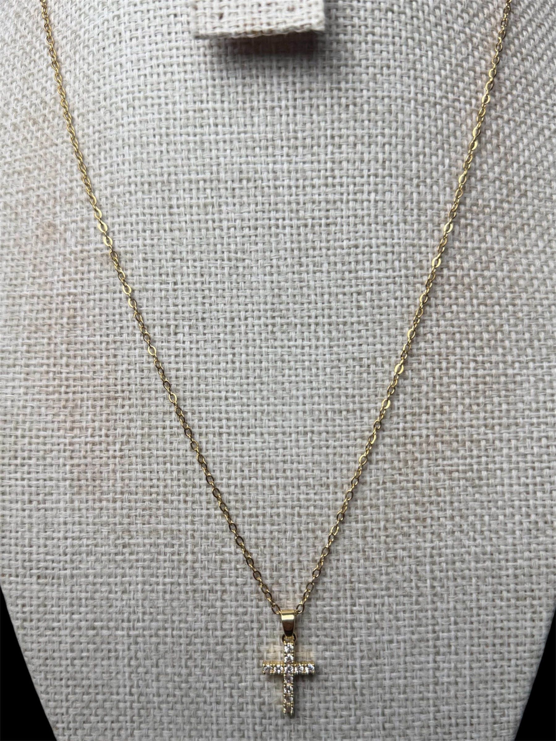 Cadena Dije Cruz Zirconias 2 cm
