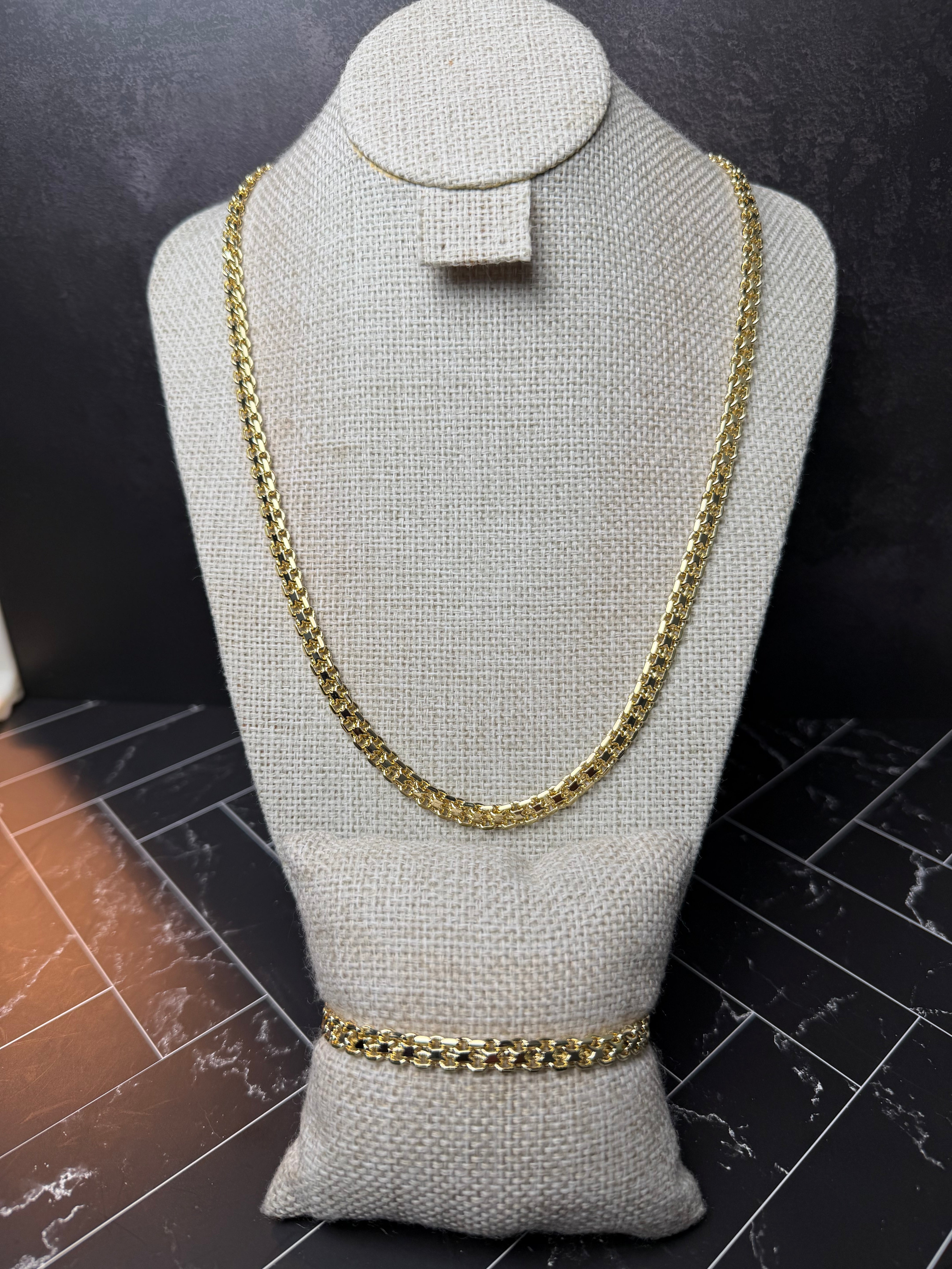 Set Tejido Chino 5.5 mm Oro Laminado 18 K
