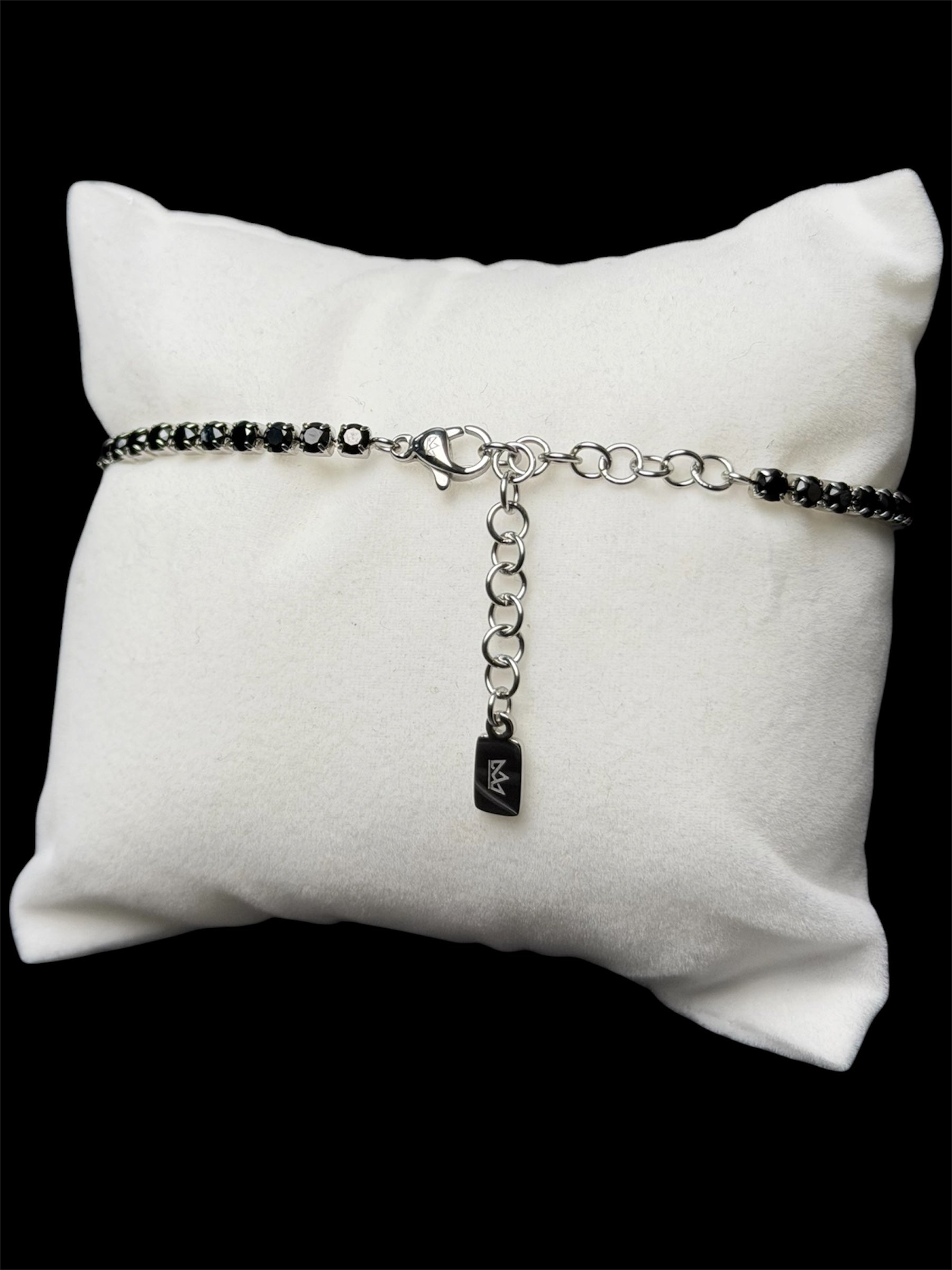 Pulsera Tenis Negra 3 mm Acero Inoxidable