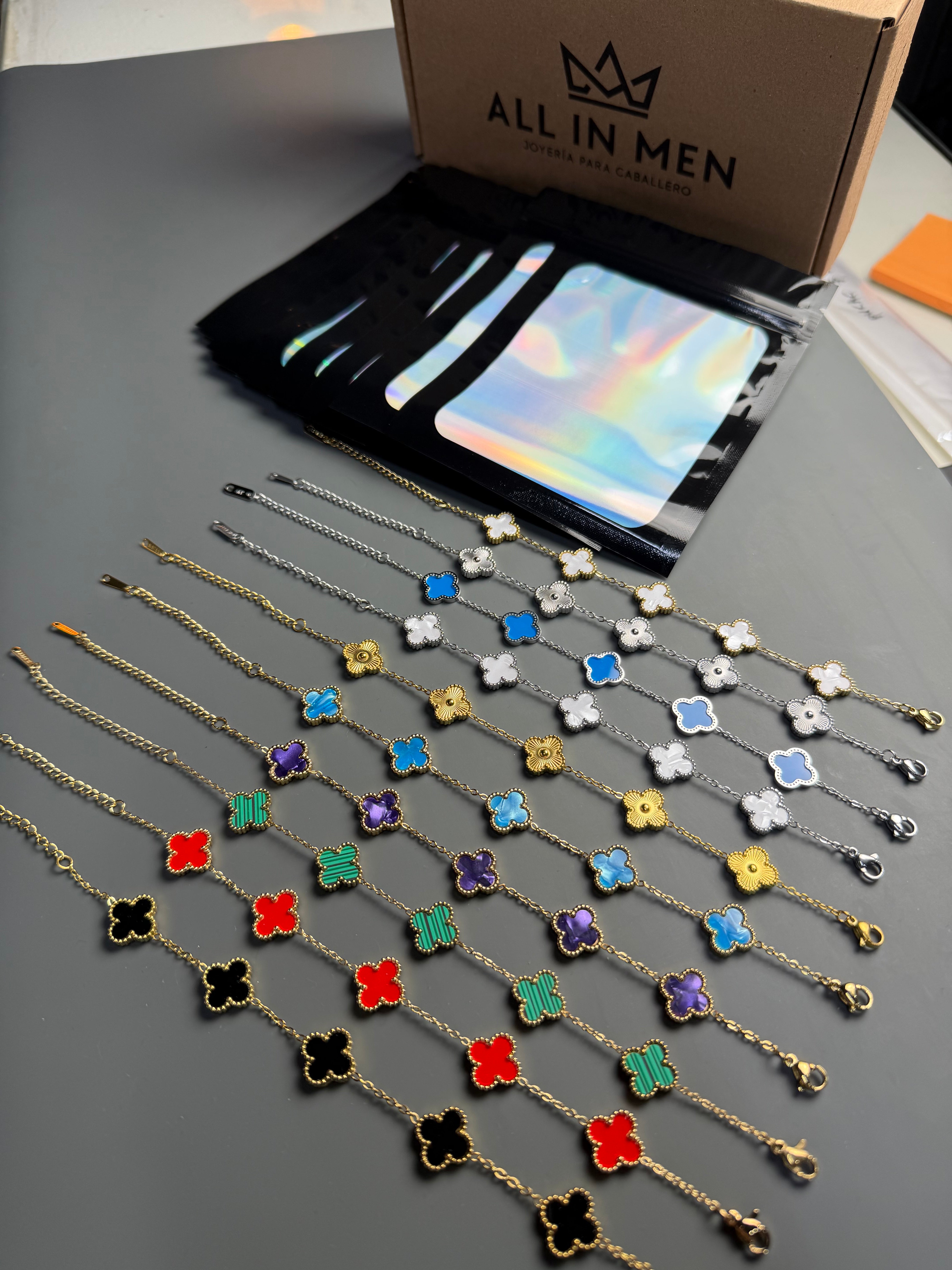 Paquete 10 Pulseras VC Acero Inoxidable