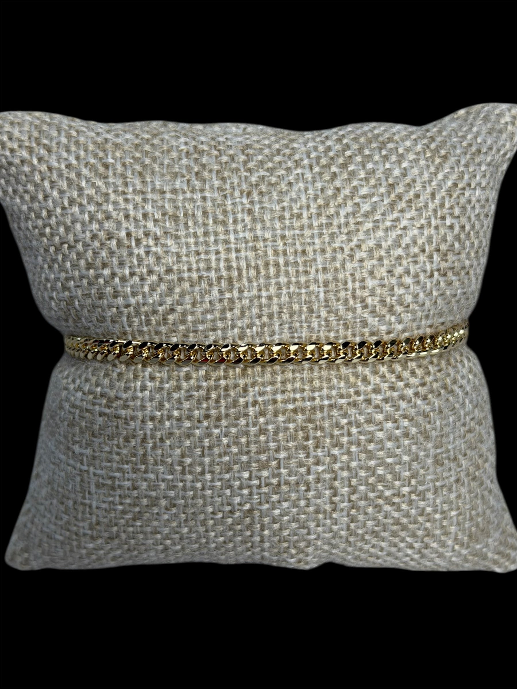 Pulsera Cubana Oro Laminado 3 mm