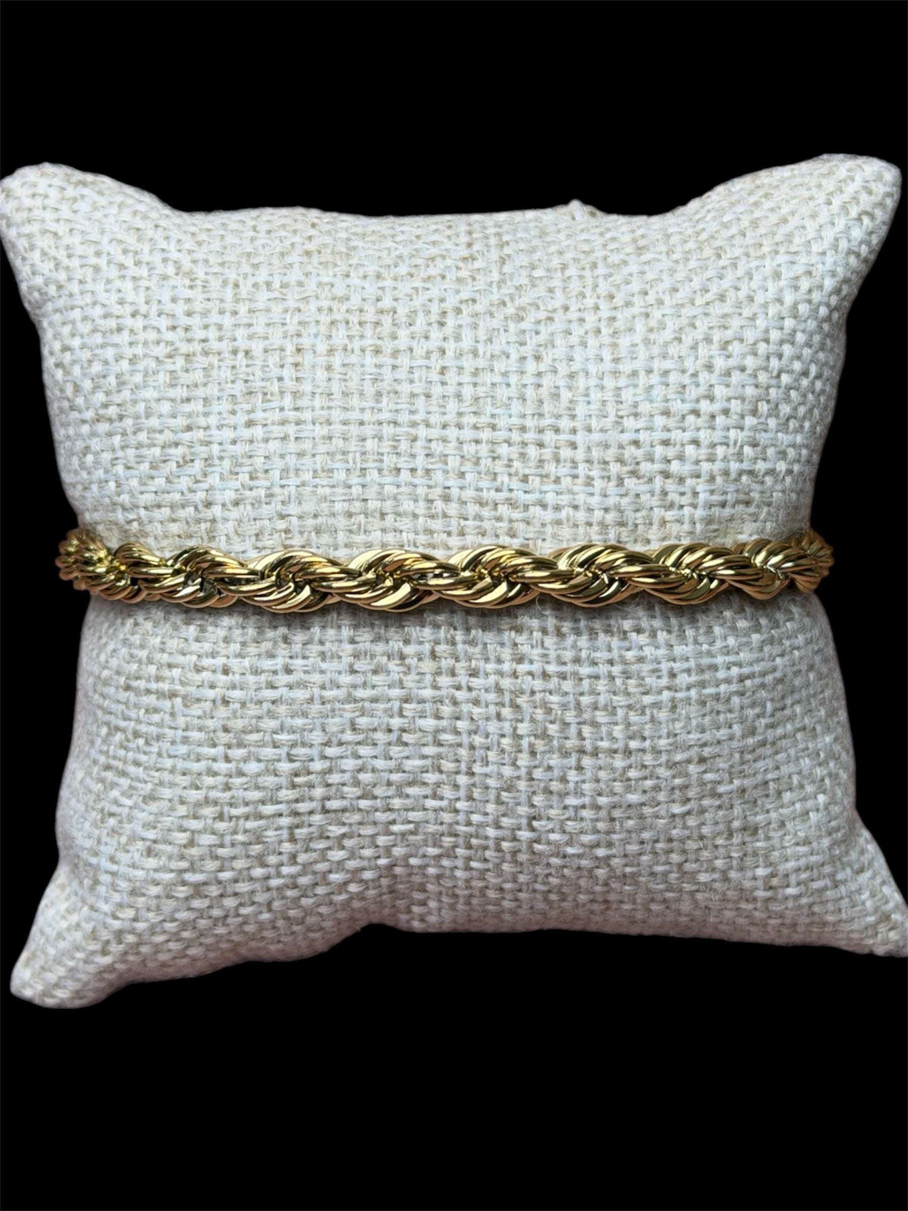 Pulsera Torzal Dorada 6 mm Acero Inoxidable