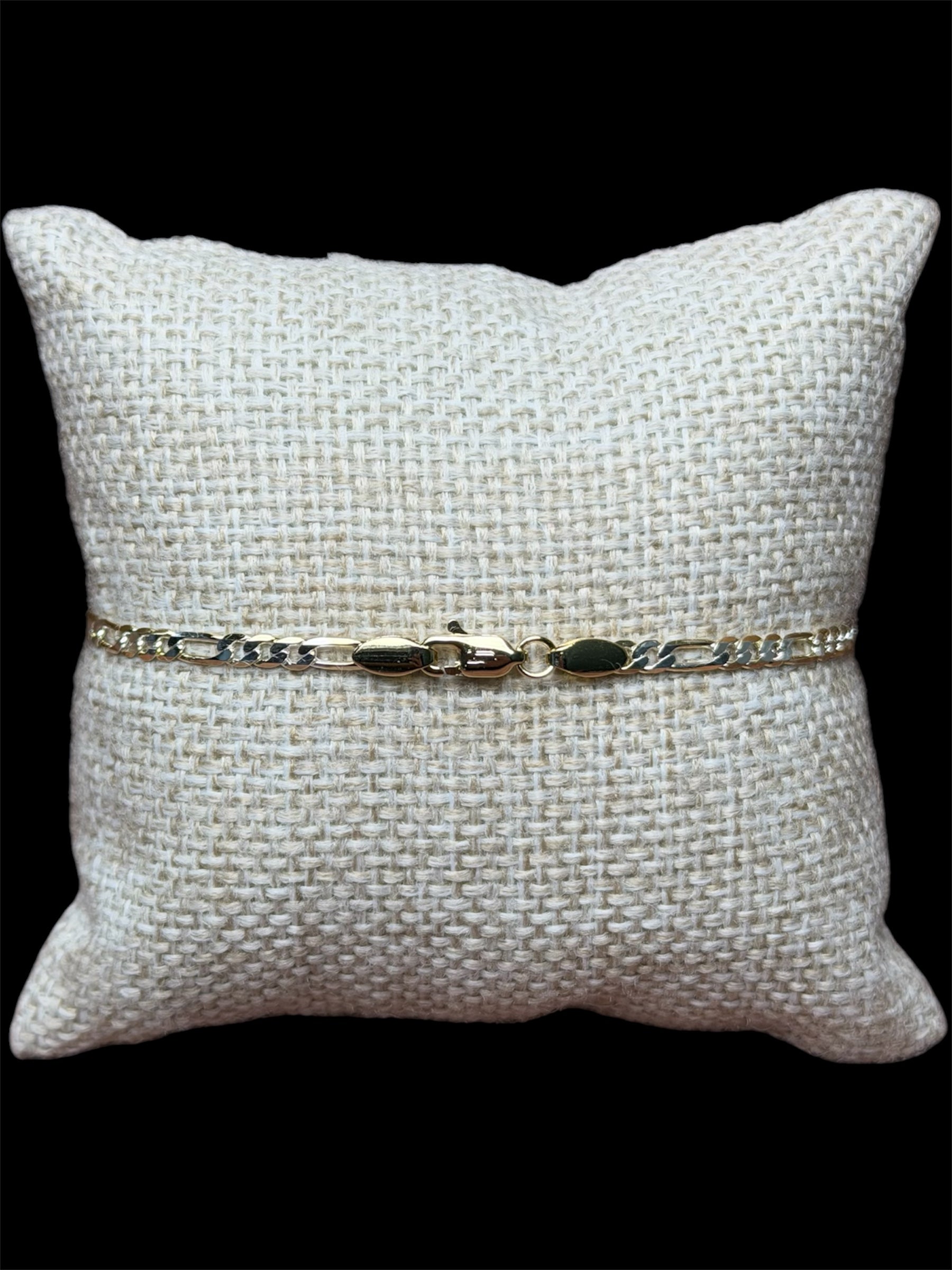 Pulsera Crtr Combinada Plana 2 mm Oro Laminado 18 K