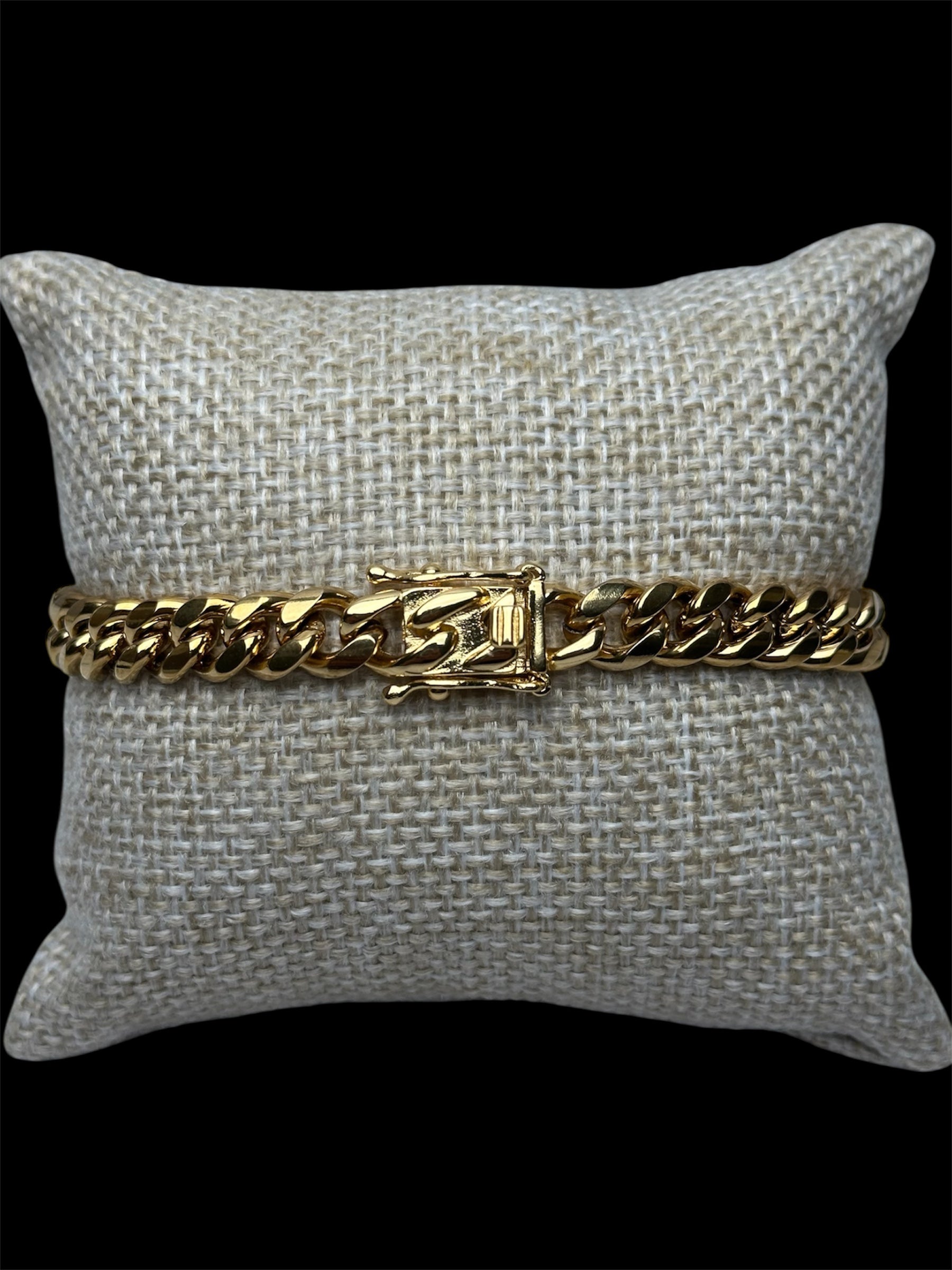 Pulsera Dorada Broche de Caja Dorada 7 mm
