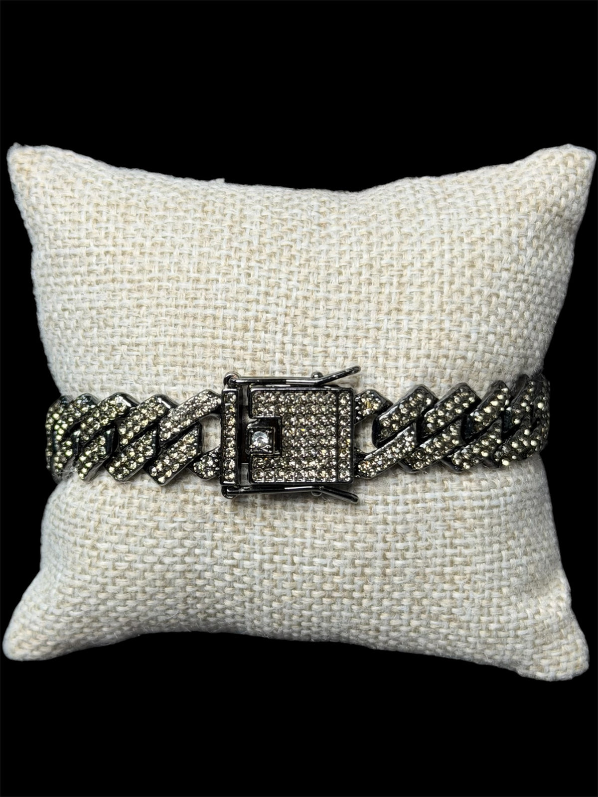 Pulsera Rombo Zirconias Negra