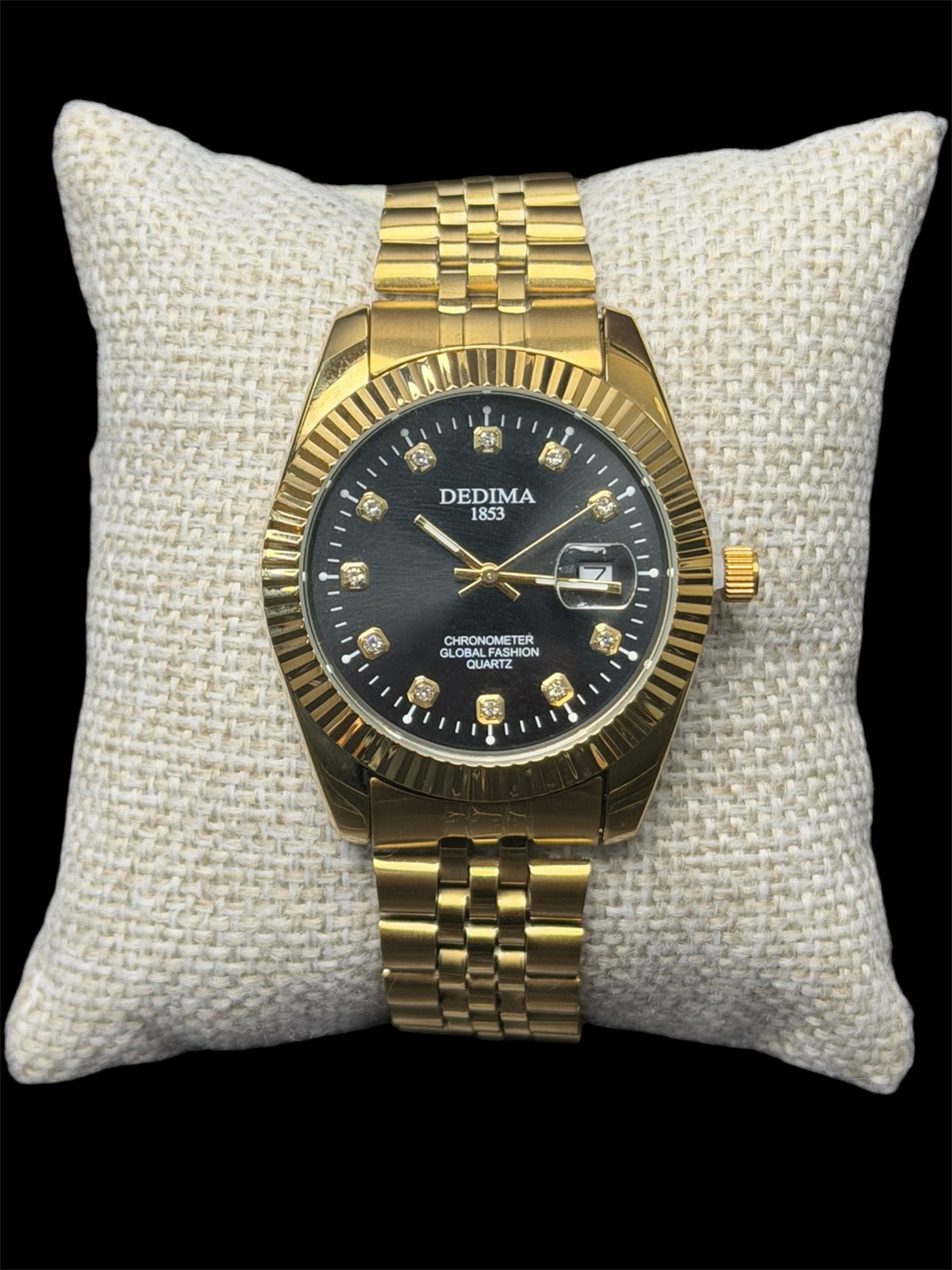 Reloj Tipo Rlx Dorado Negro